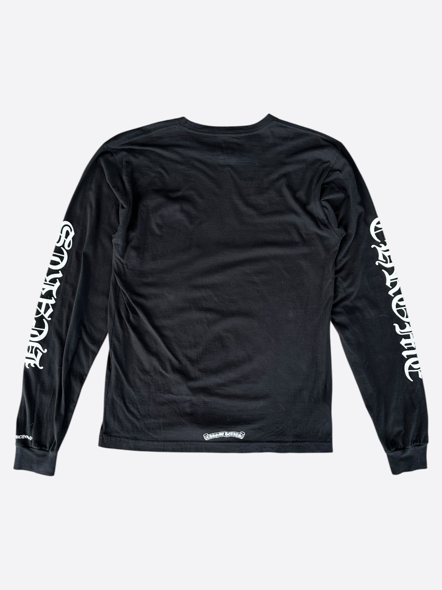Chrome Hearts Black & White Neck Logo Longsleeve T-Shirt