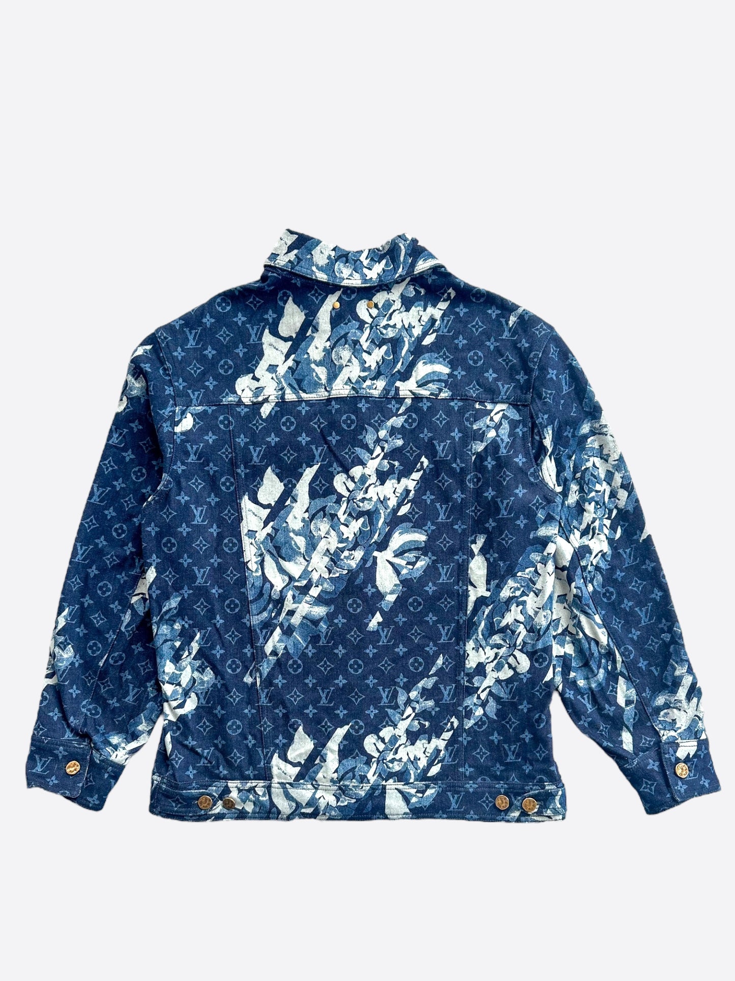 Louis Vuitton Blue Floral Monogram Denim Jacket