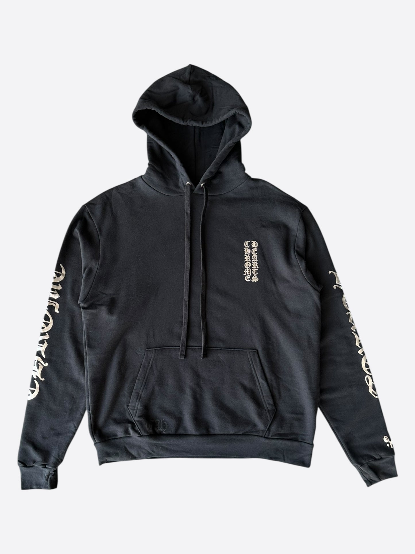 Chrome Hearts Black & Silver Script Logo Hoodie