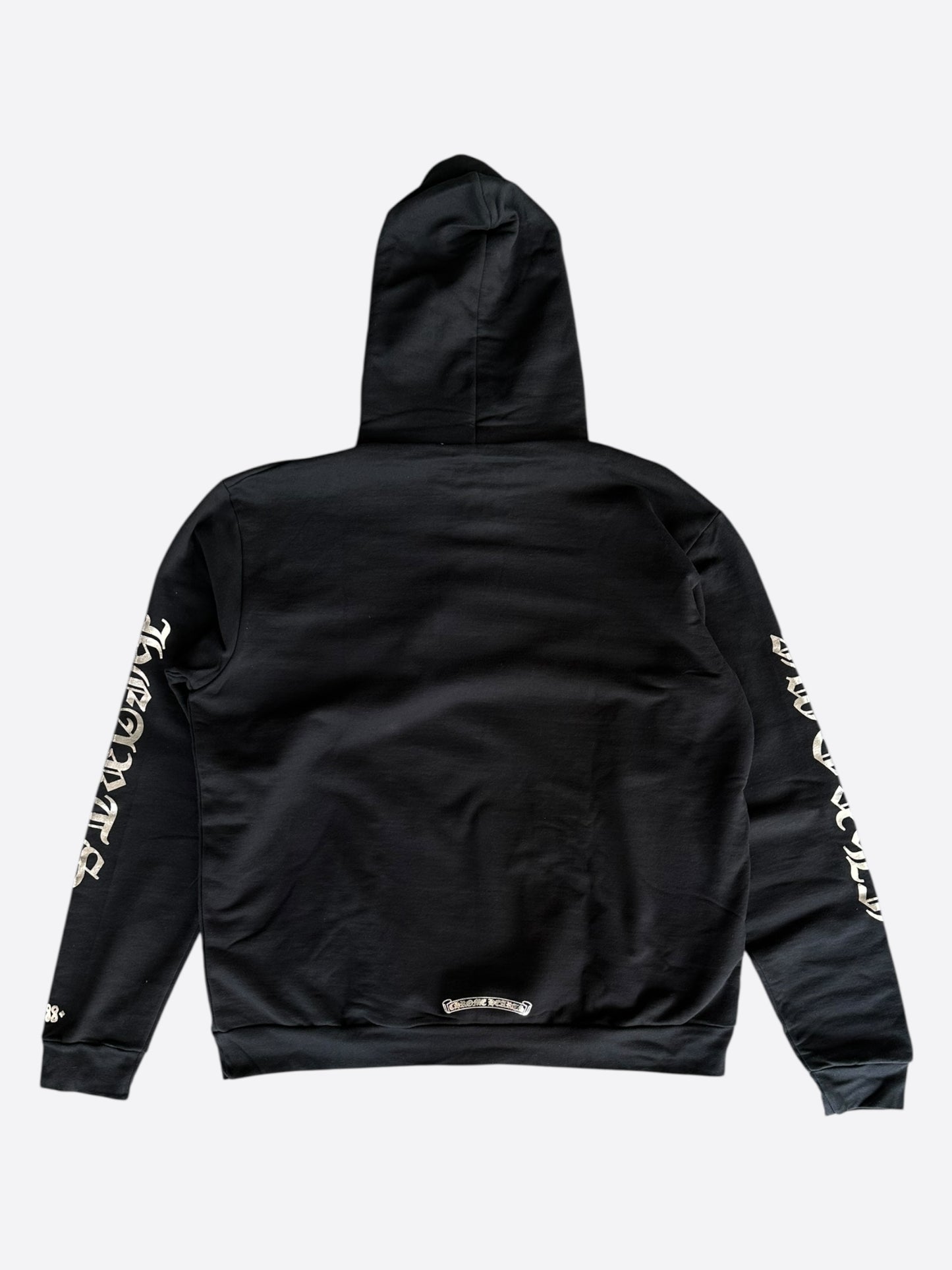 Chrome Hearts Black & Silver Script Logo Hoodie