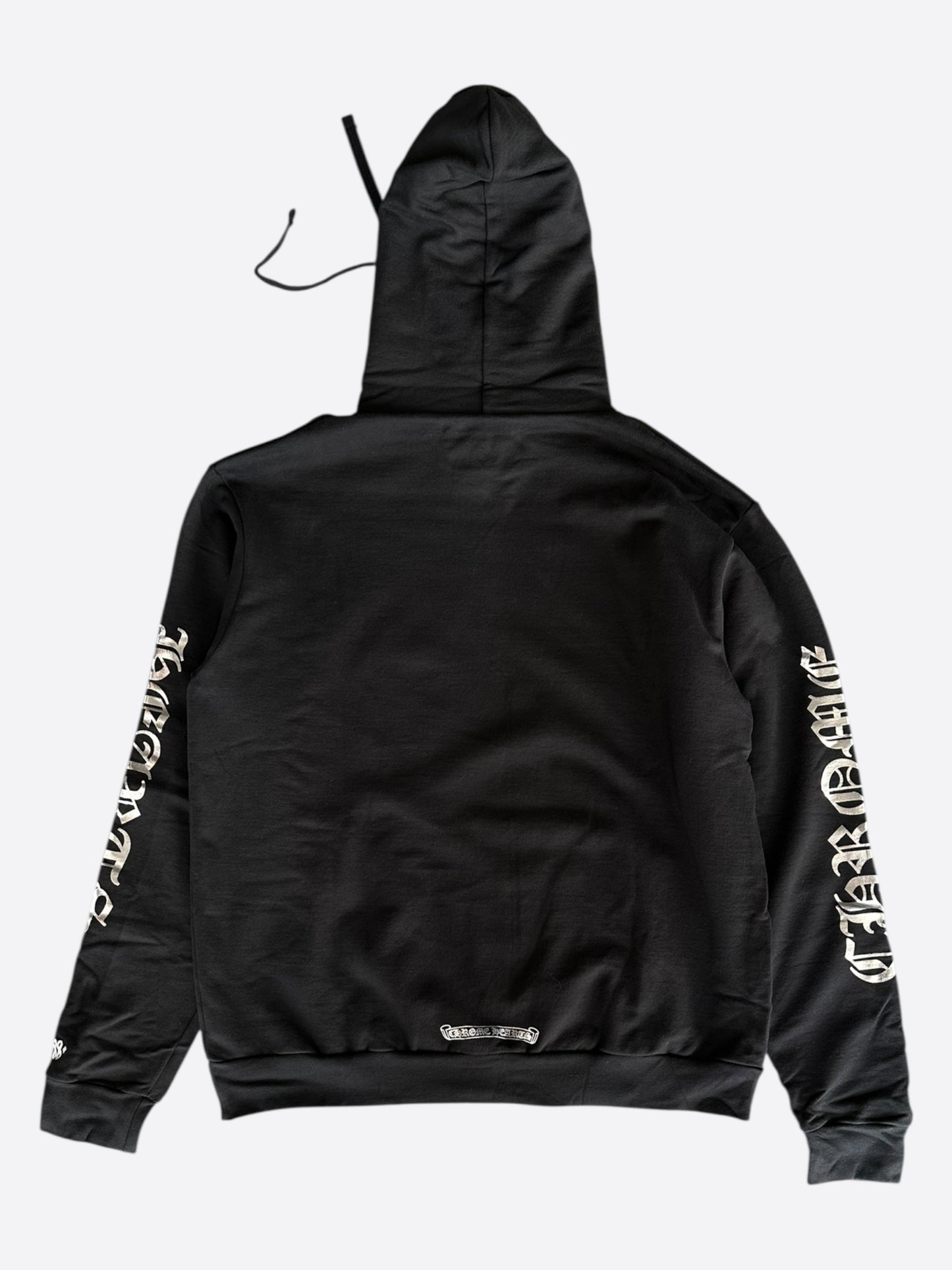 Chrome Hearts Black & Silver Script Logo Hoodie