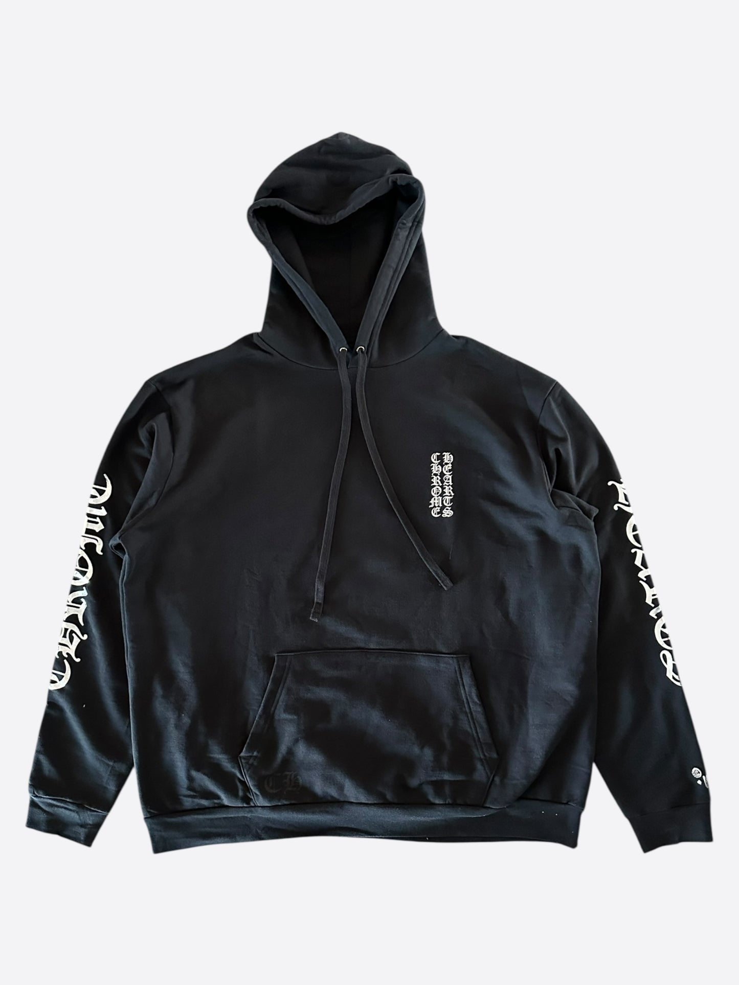 Chrome Hearts Black & Silver Script Logo Hoodie