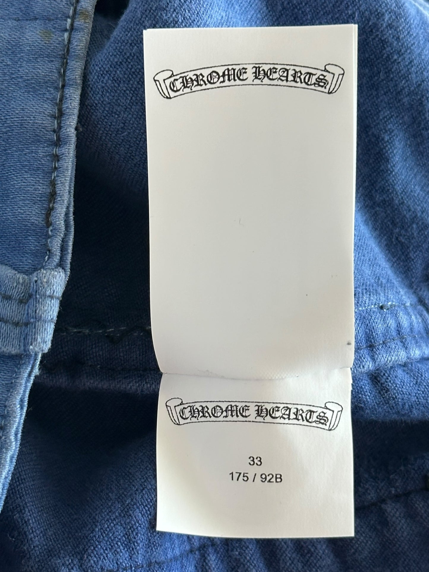 Chrome Hearts Blue Cross Patch Vintage French Work Pants