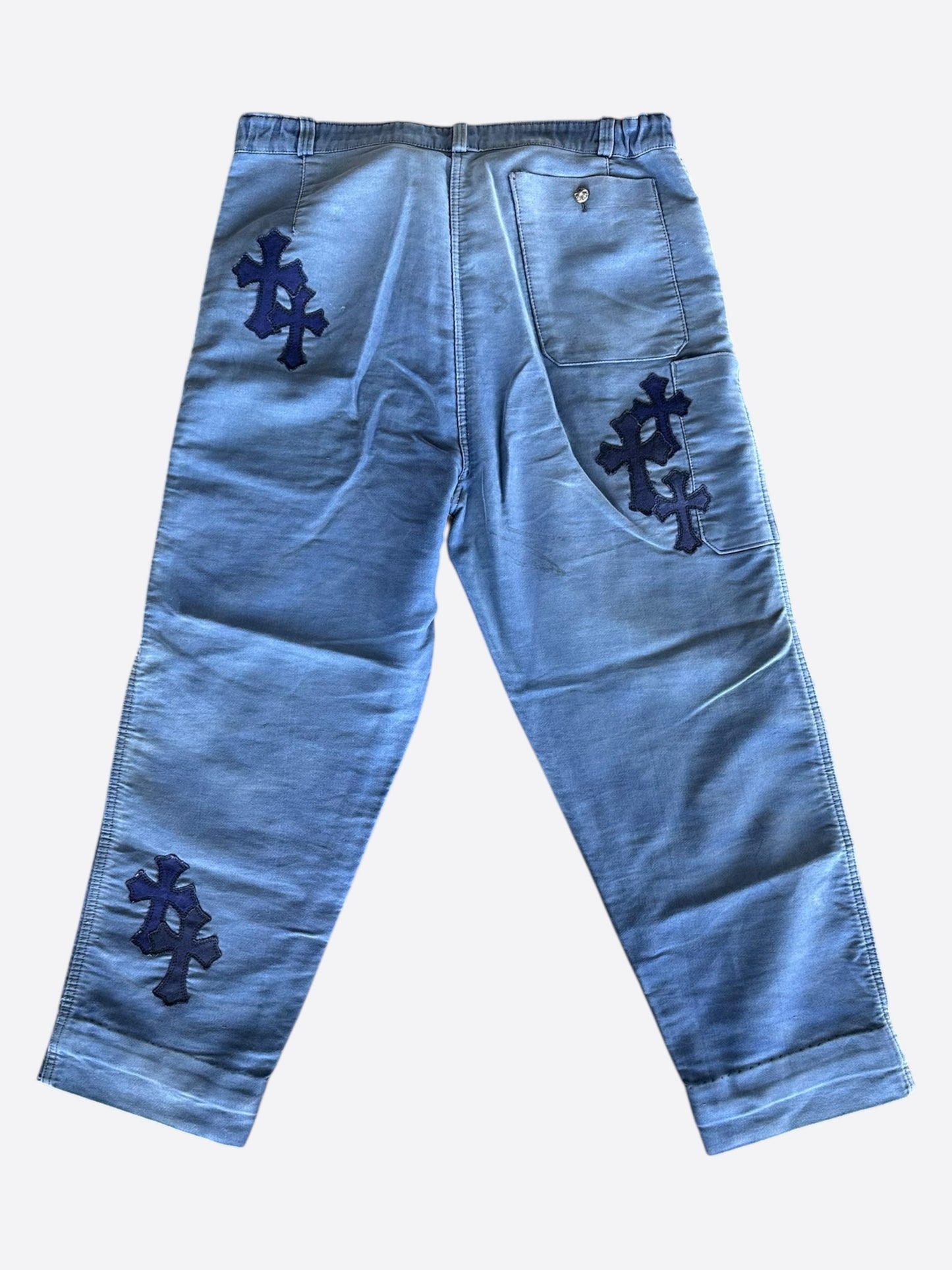 Chrome Hearts Blue Cross Patch Vintage French Work Pants