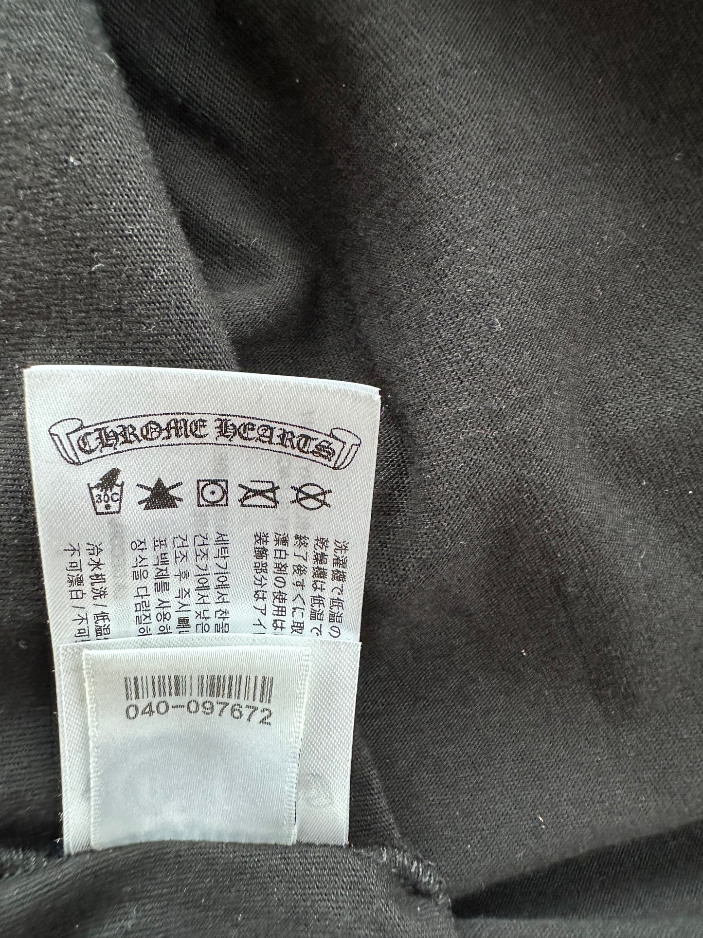 Chrome Hearts Black & Blue Neck Logo Longsleeve T-Shirt