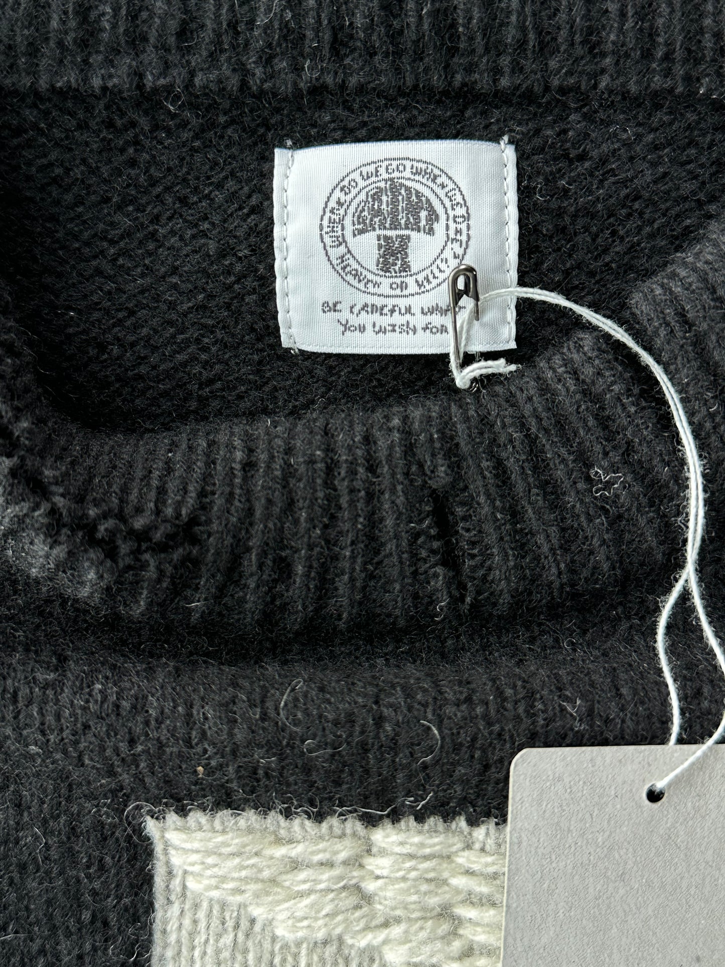 Saint Michael Black & White CLF Embroidered Wool Sweater