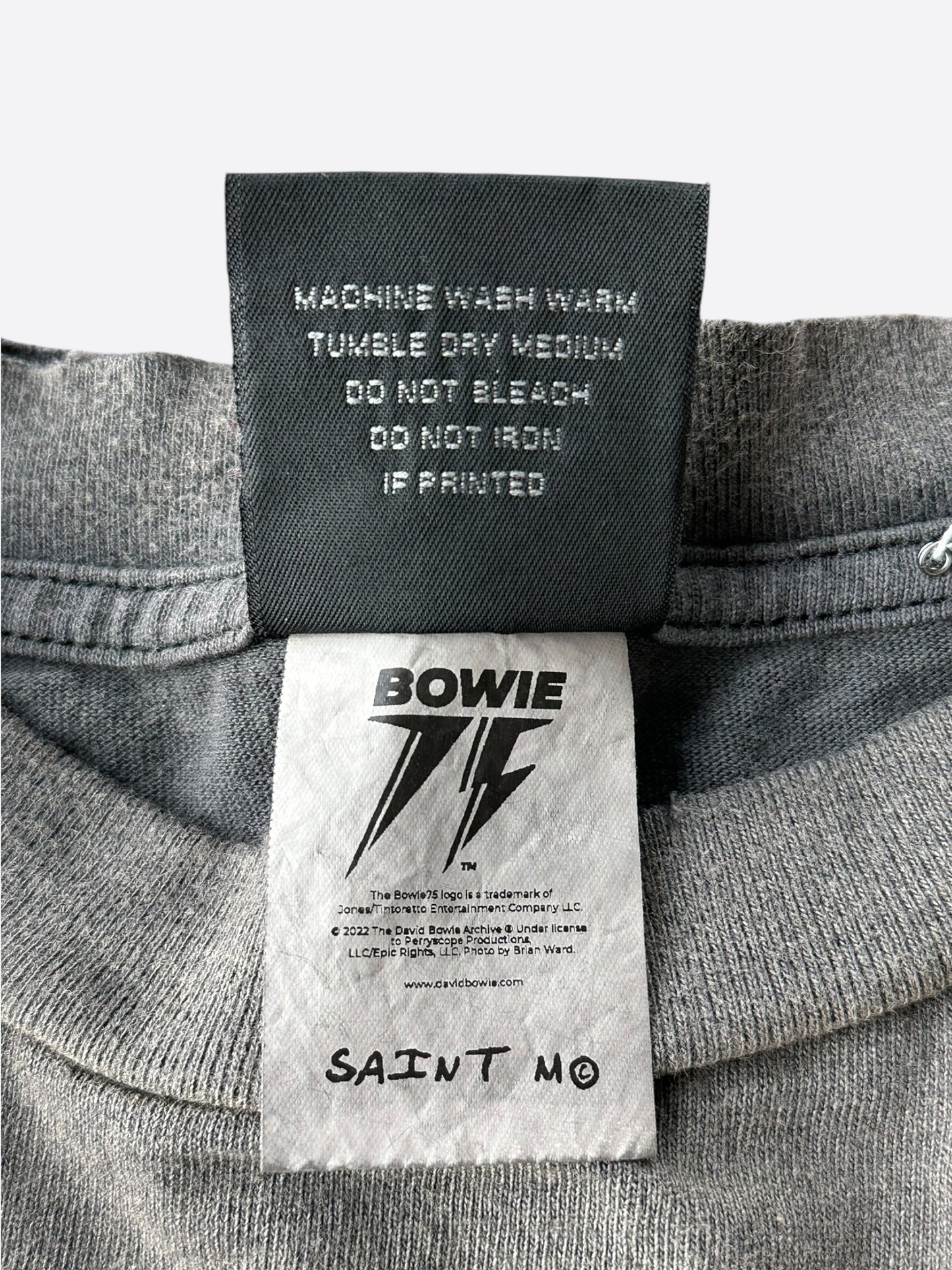Saint Michael Washed Black David Bowie Longlseeve T-Shirt
