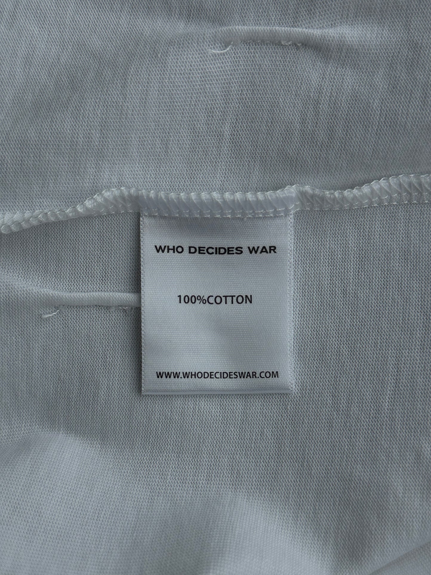 Who Decides War White & Blue Link Logo T-Shirt