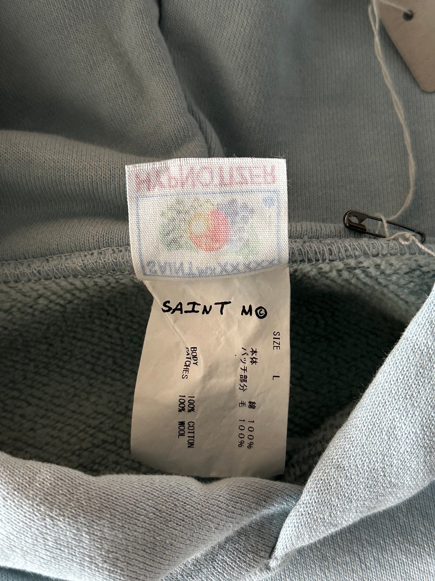 Saint Michael Light Blue & White Logo Hoodie