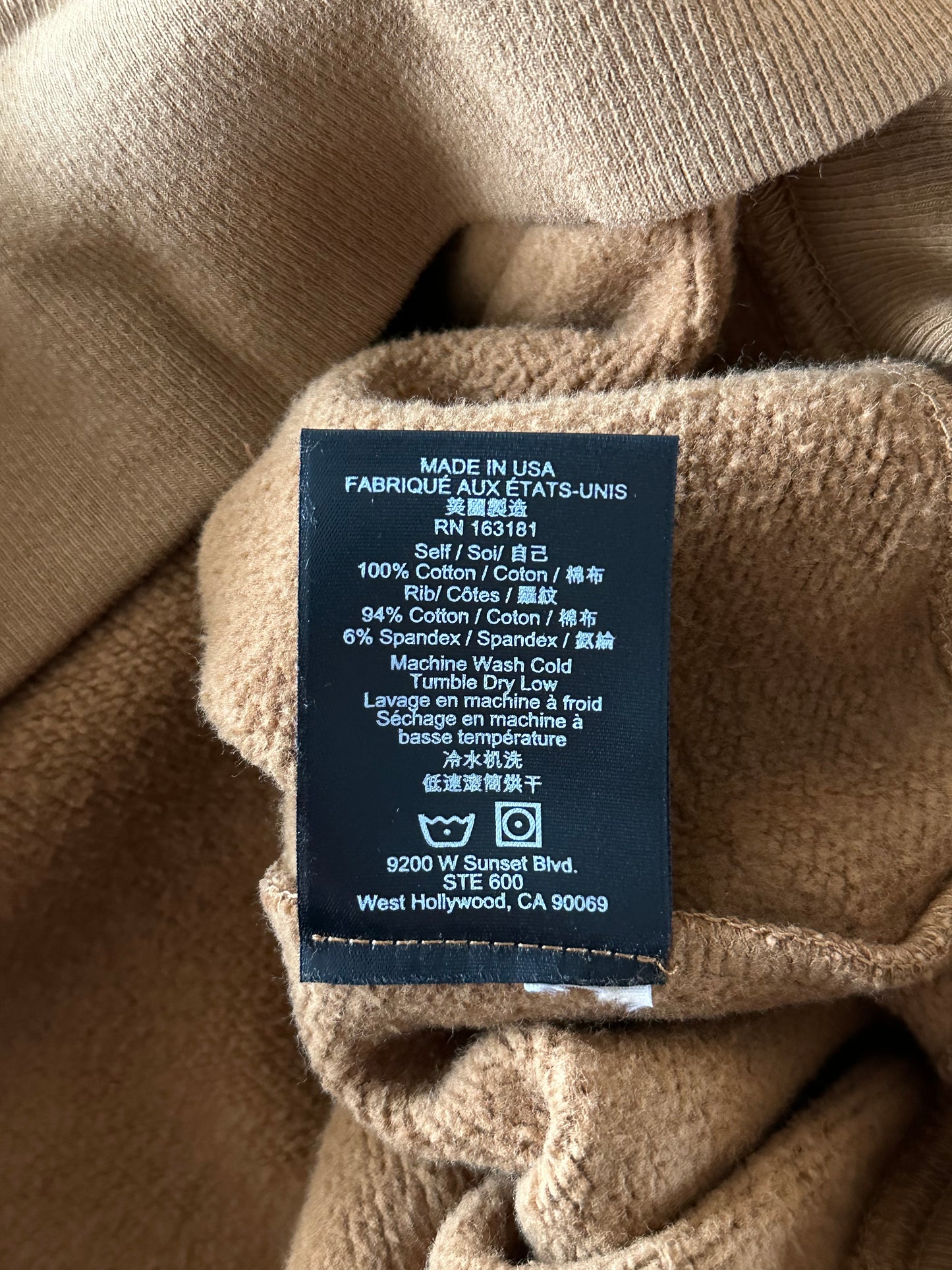 Rhude Brown Desert Valley Cropped Hoodie