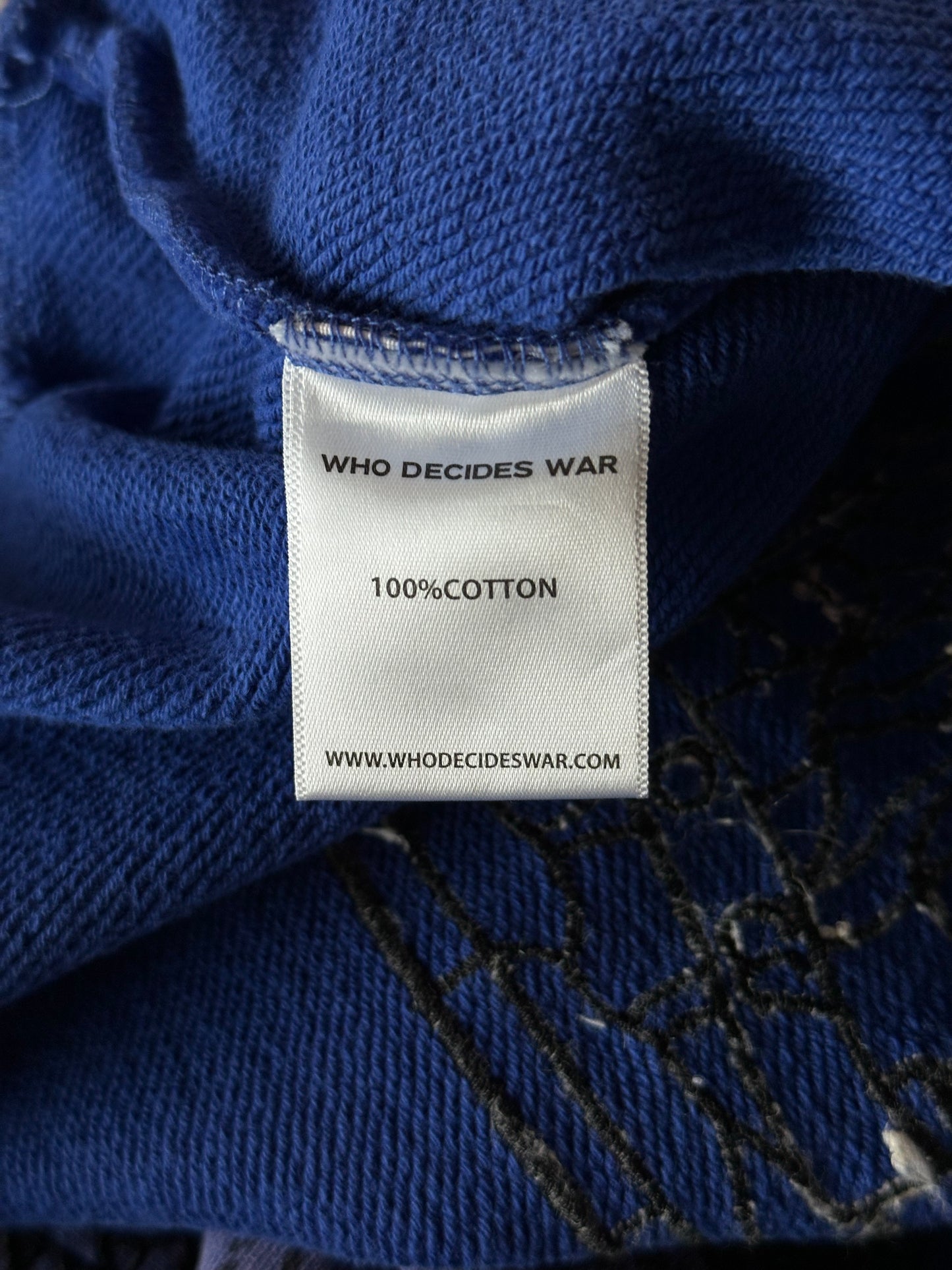 Who Decides War Blue & Black Embroidered Cathedral Sweater