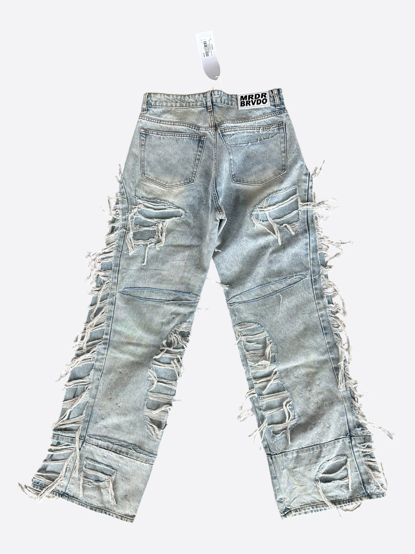 Who Decides War Blue Ultra Flare Rhinestone Distressed Jeans