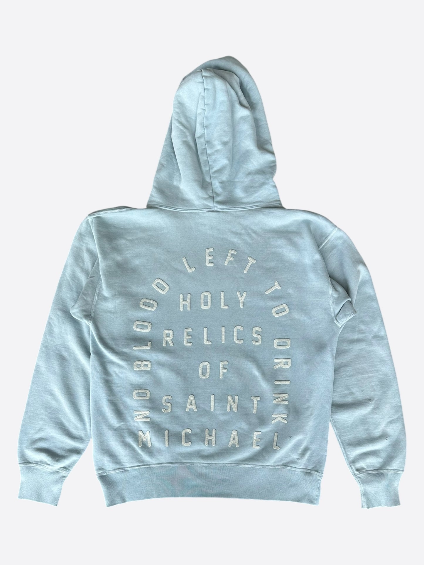 Saint Michael Light Blue & White Logo Hoodie