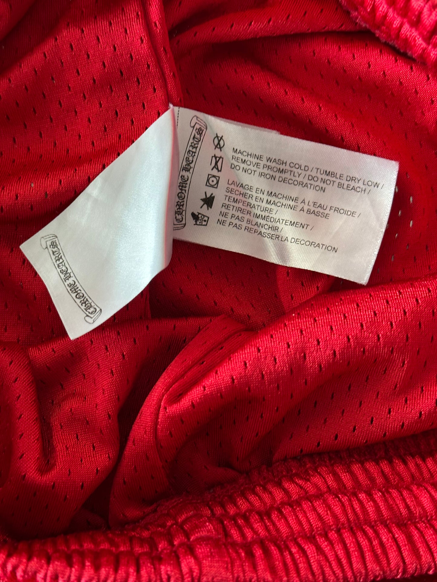 Chrome Hearts Matty Boy Red ‘99 Team’ Logo Mesh Shorts