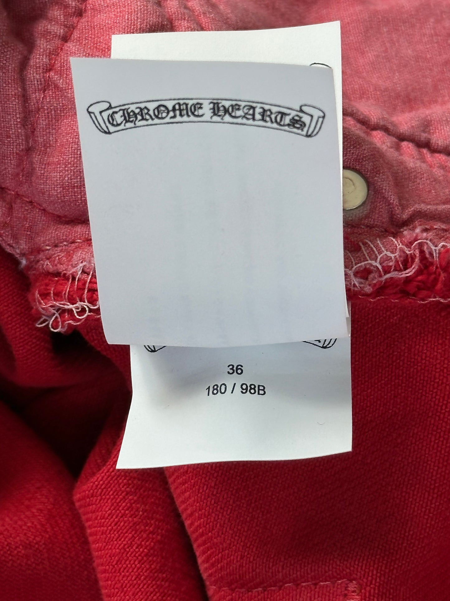 Chrome Hearts Red Large Cross Patch Jeans