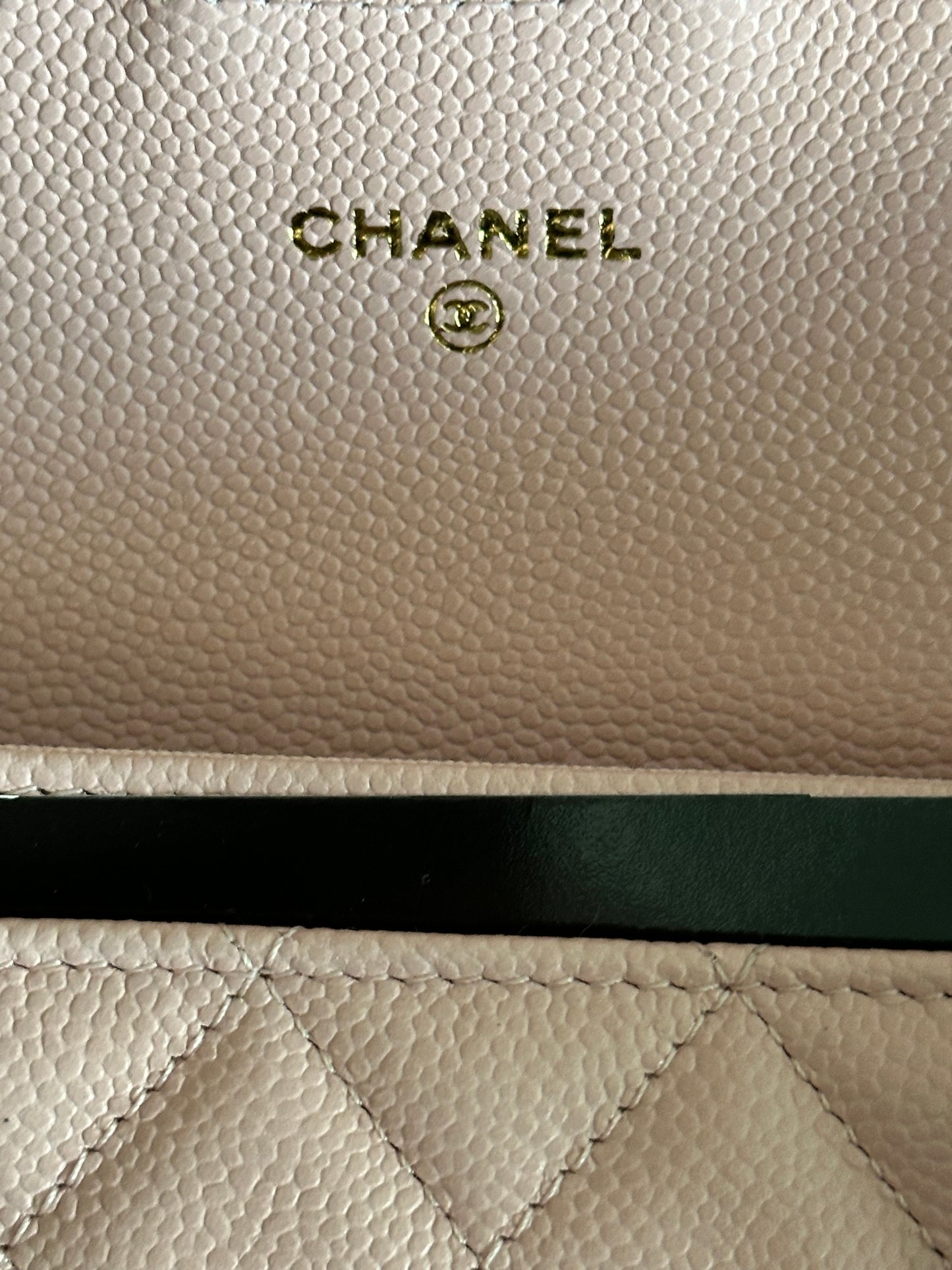 Chanel Pink Caviar Quilted Flap Wallet