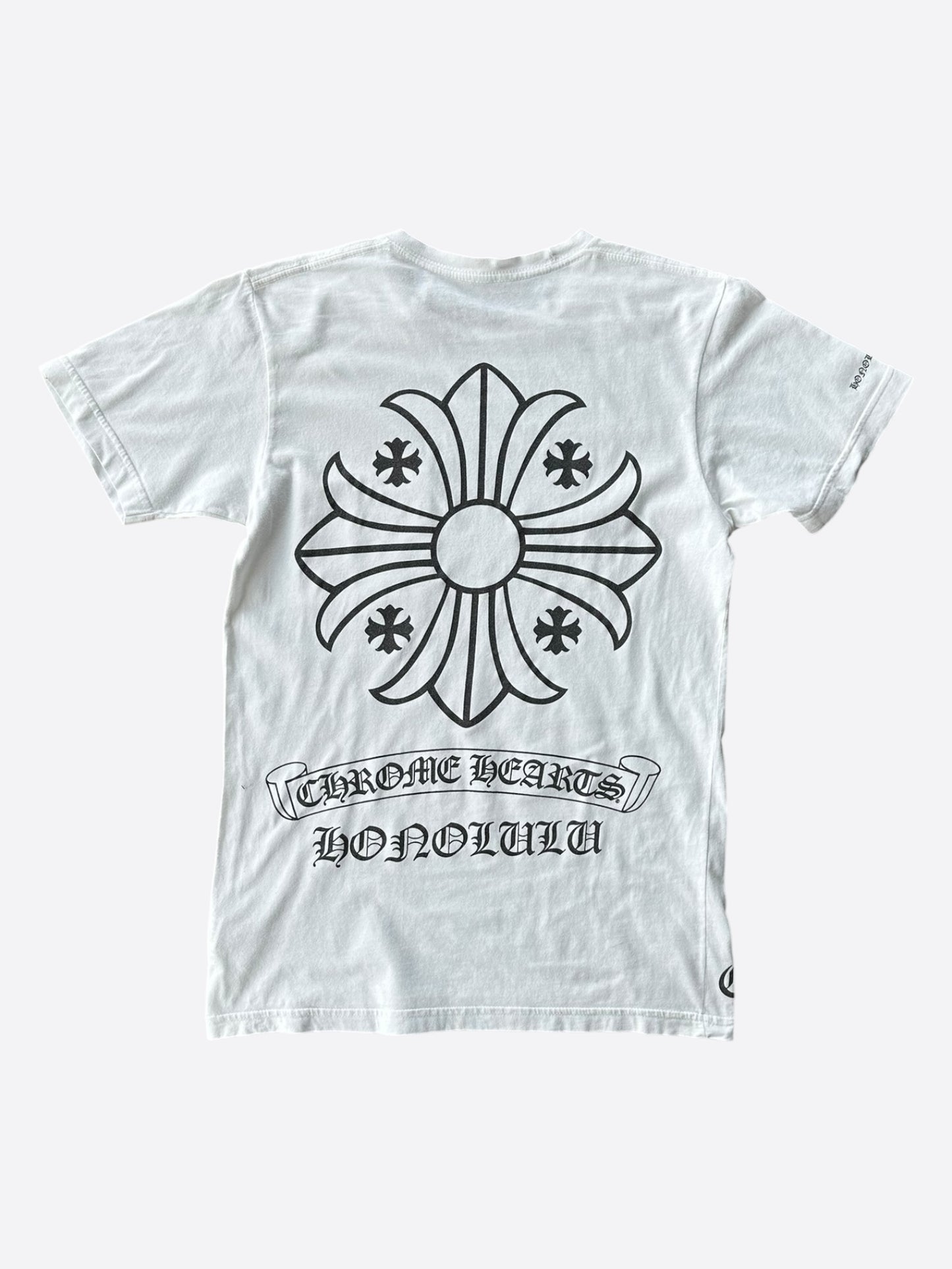 Chrome Hearts White & Black Honolulu Exclusive Jumbo Floral Cross T-Shirt