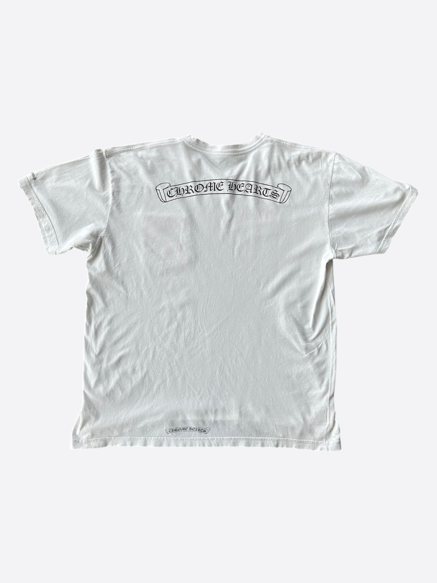 Chrome Hearts White & Black Scroll Logo T-Shirt