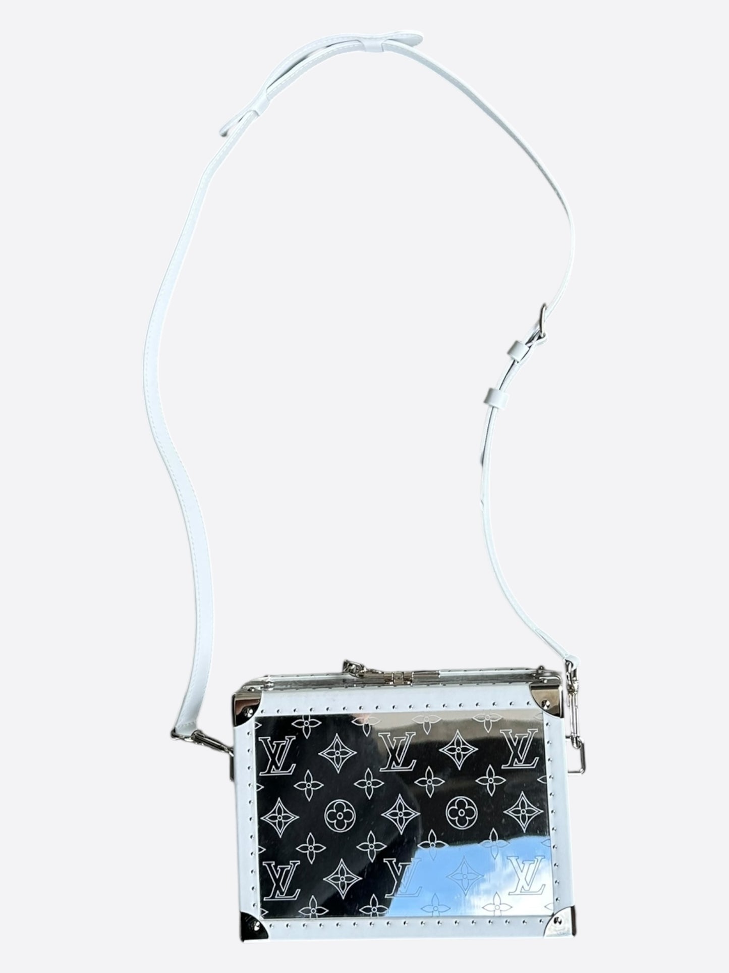 Louis Vuitton White Mirror Monogram Trunk