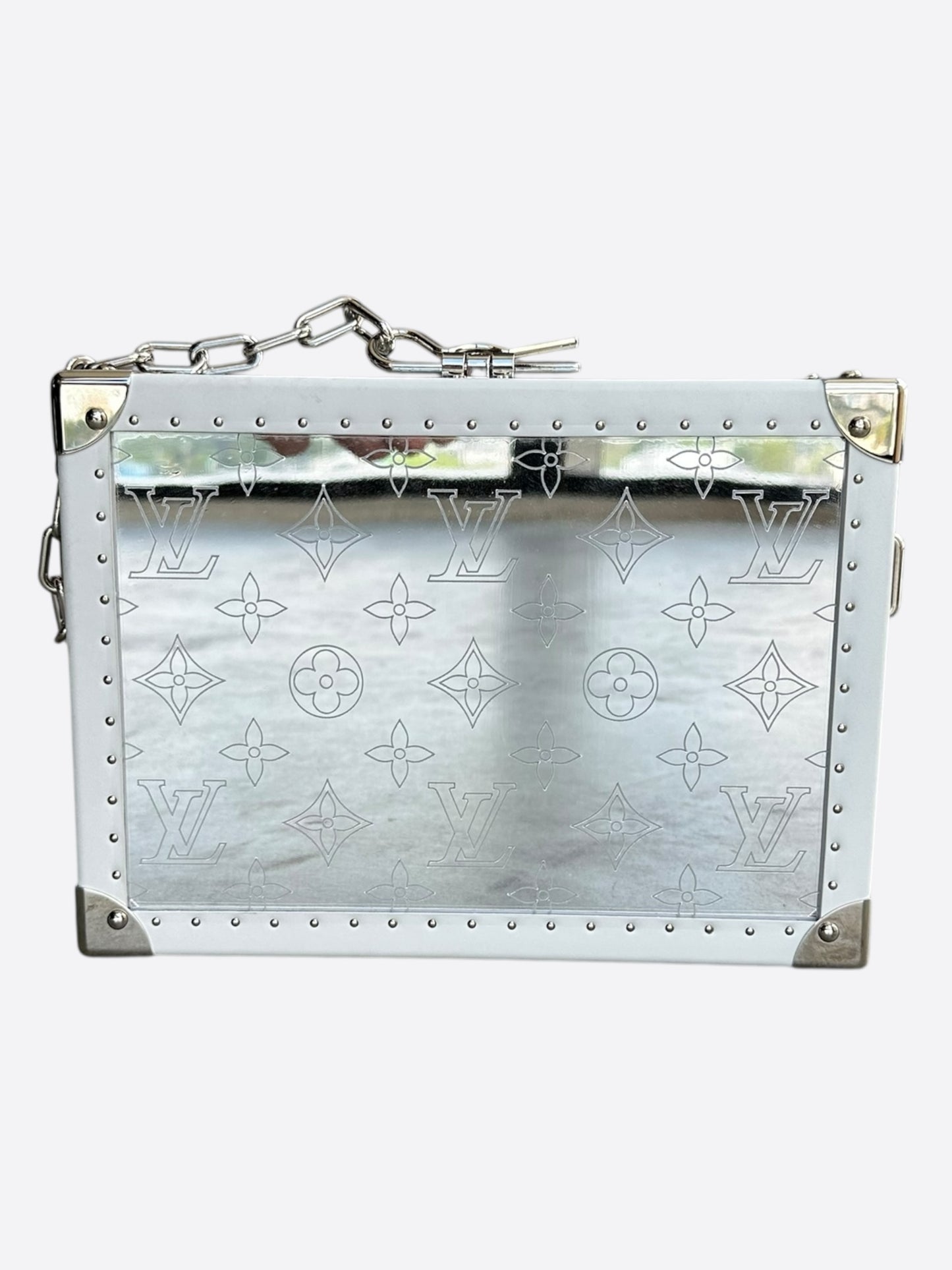 Louis Vuitton White Mirror Monogram Trunk