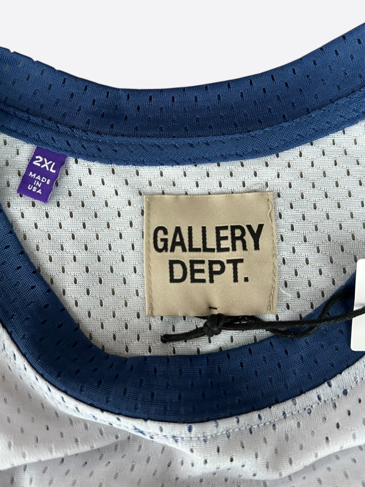 Gallery Dept White & Blue Jr High Mesh Jersey