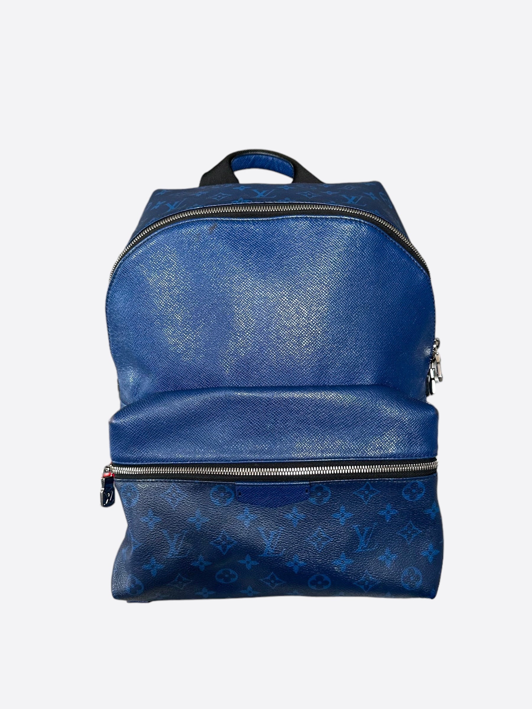 louis vuitton backpack blue zipper Louis Vuitton Blue Taigarama Monogram Discovery Backpack