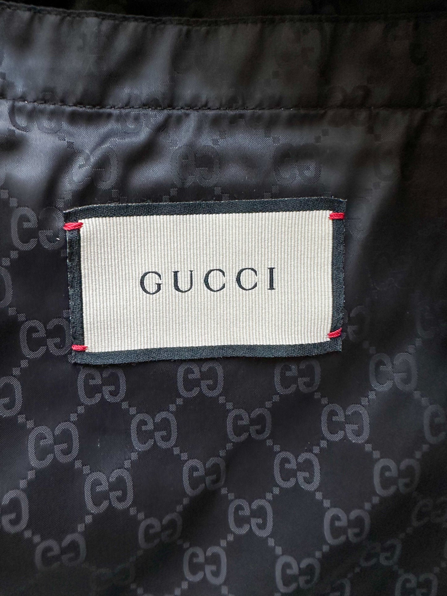 Gucci Black Monogram Bomber Jacket