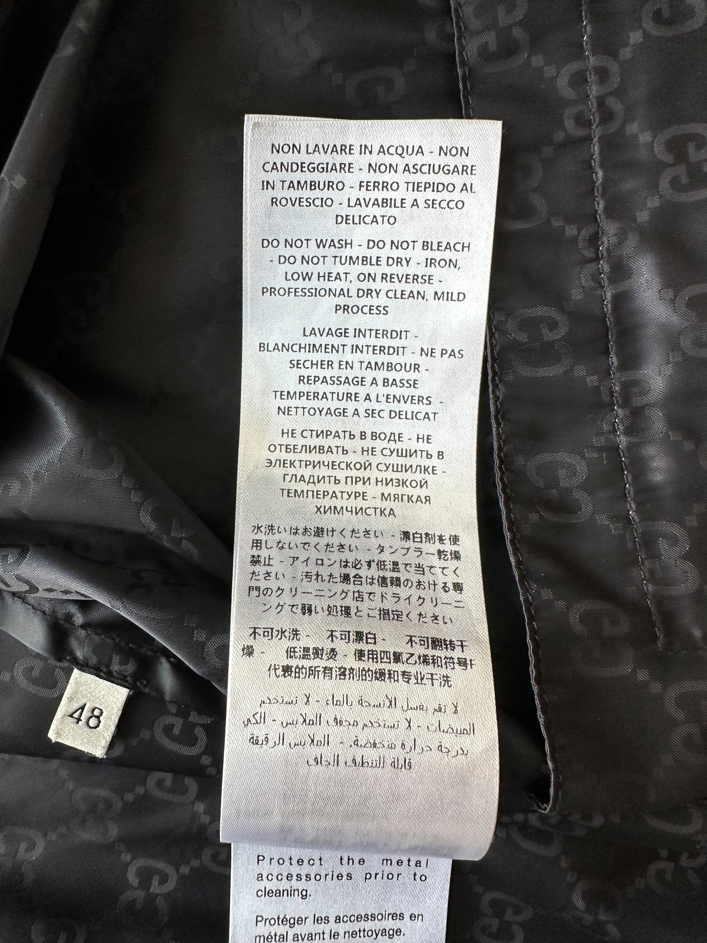 Gucci Black Monogram Bomber Jacket