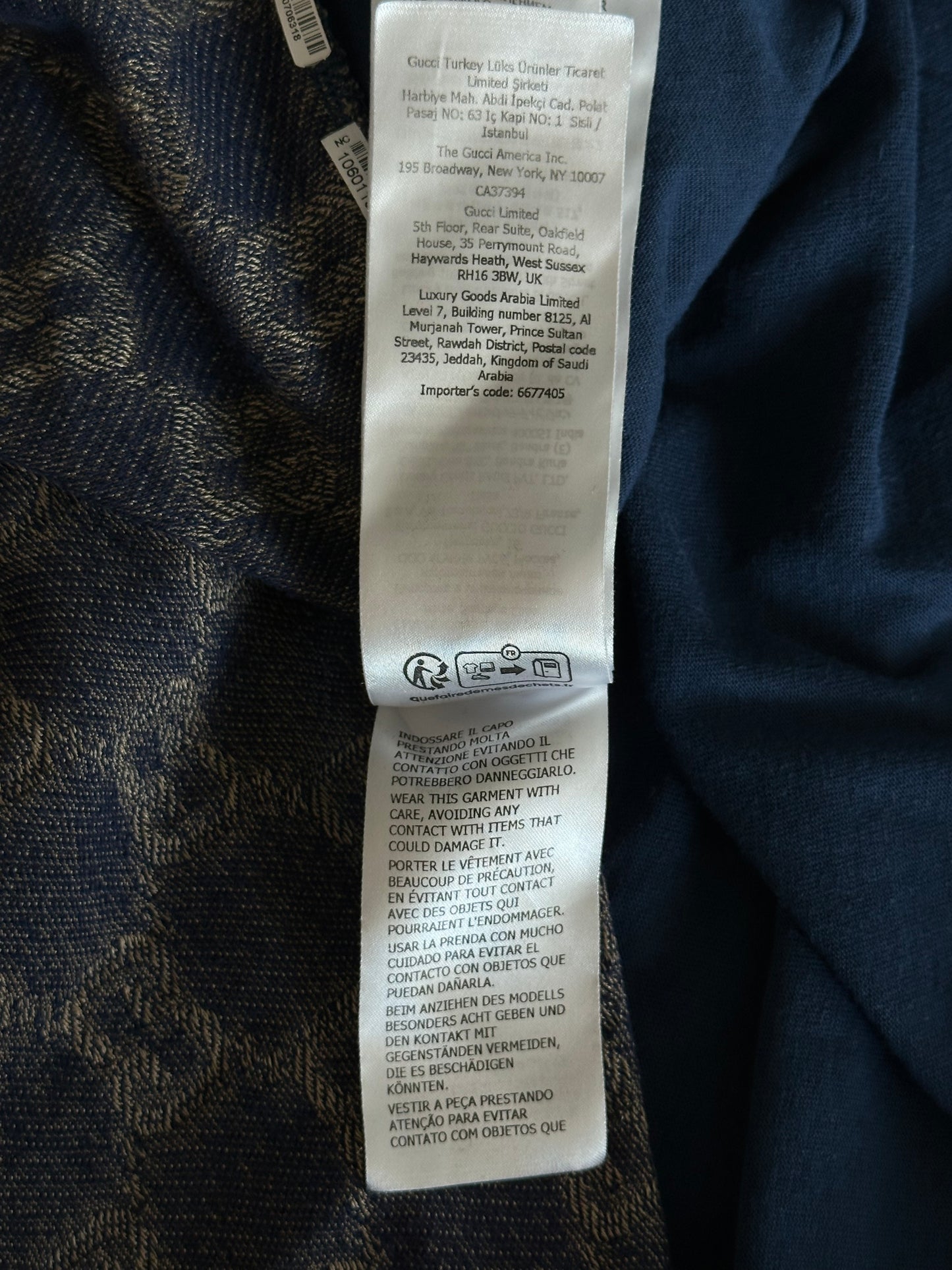 Gucci Navy & Tan GG Monogram Polo Shirt
