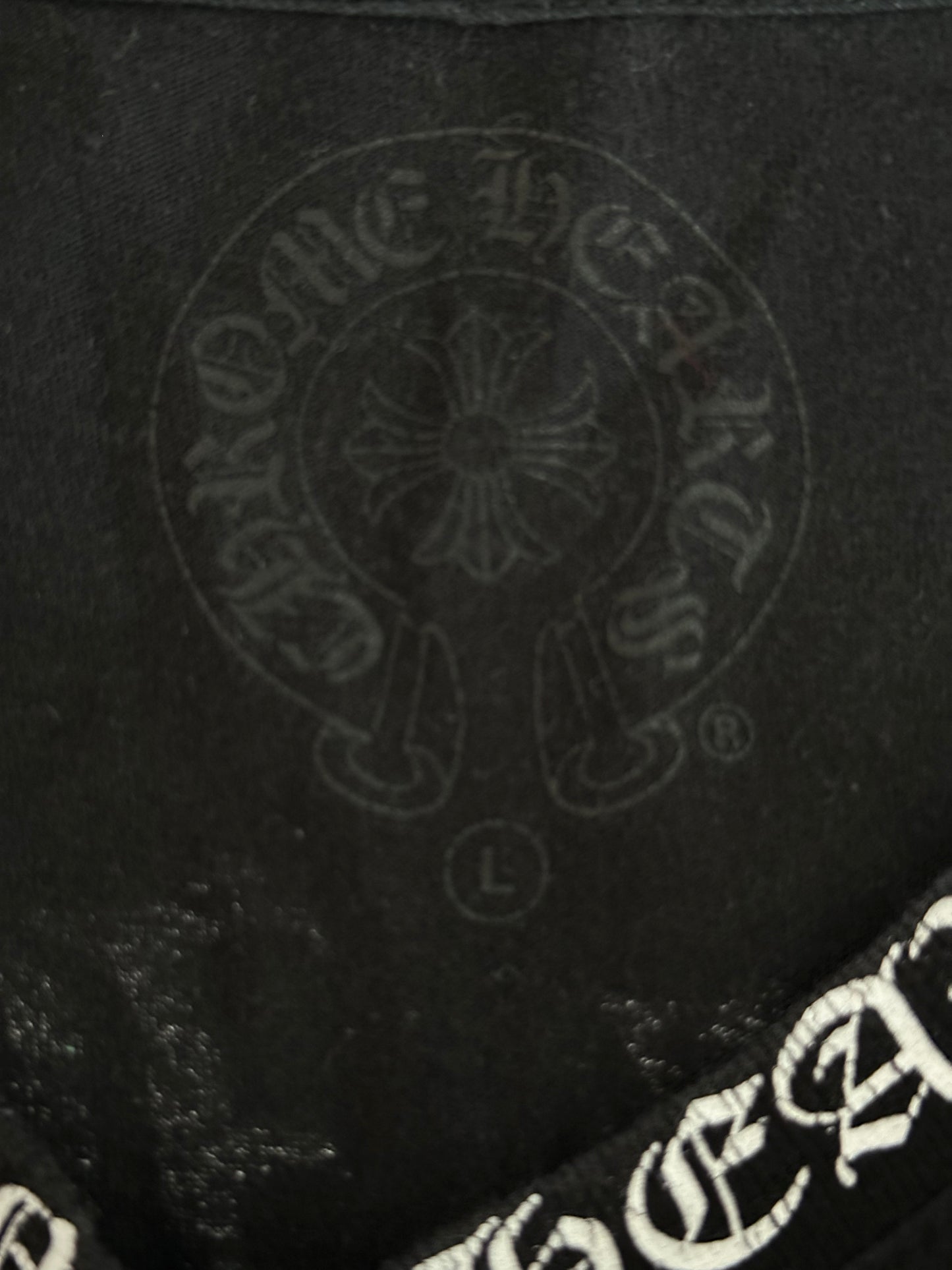 Chrome Hearts Black & White Neck Logo T-Shirt