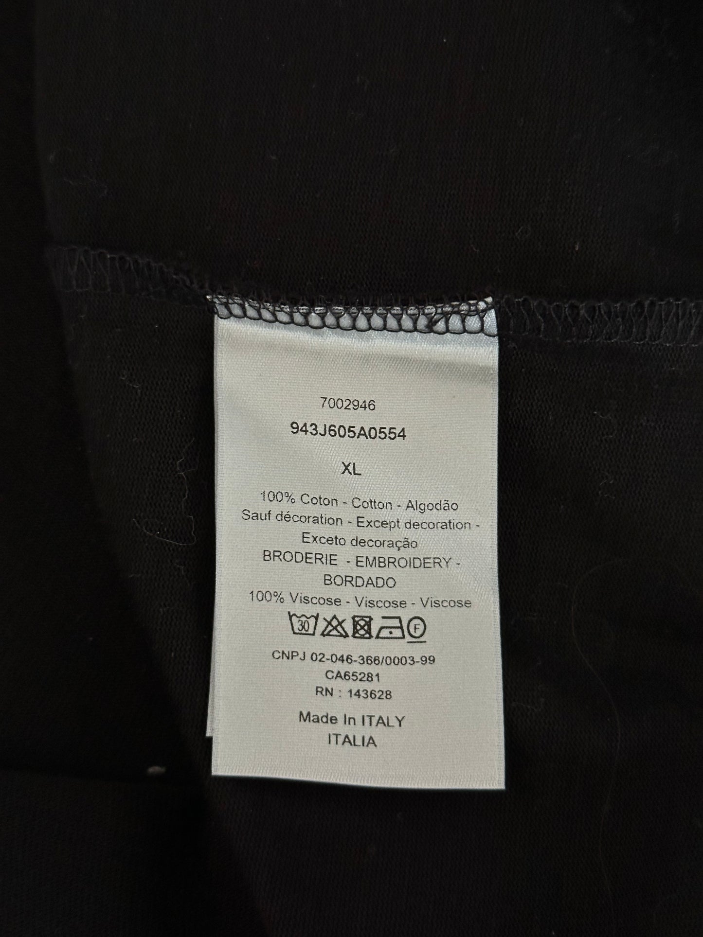Dior Black CD Icon Embroidered T-Shirt