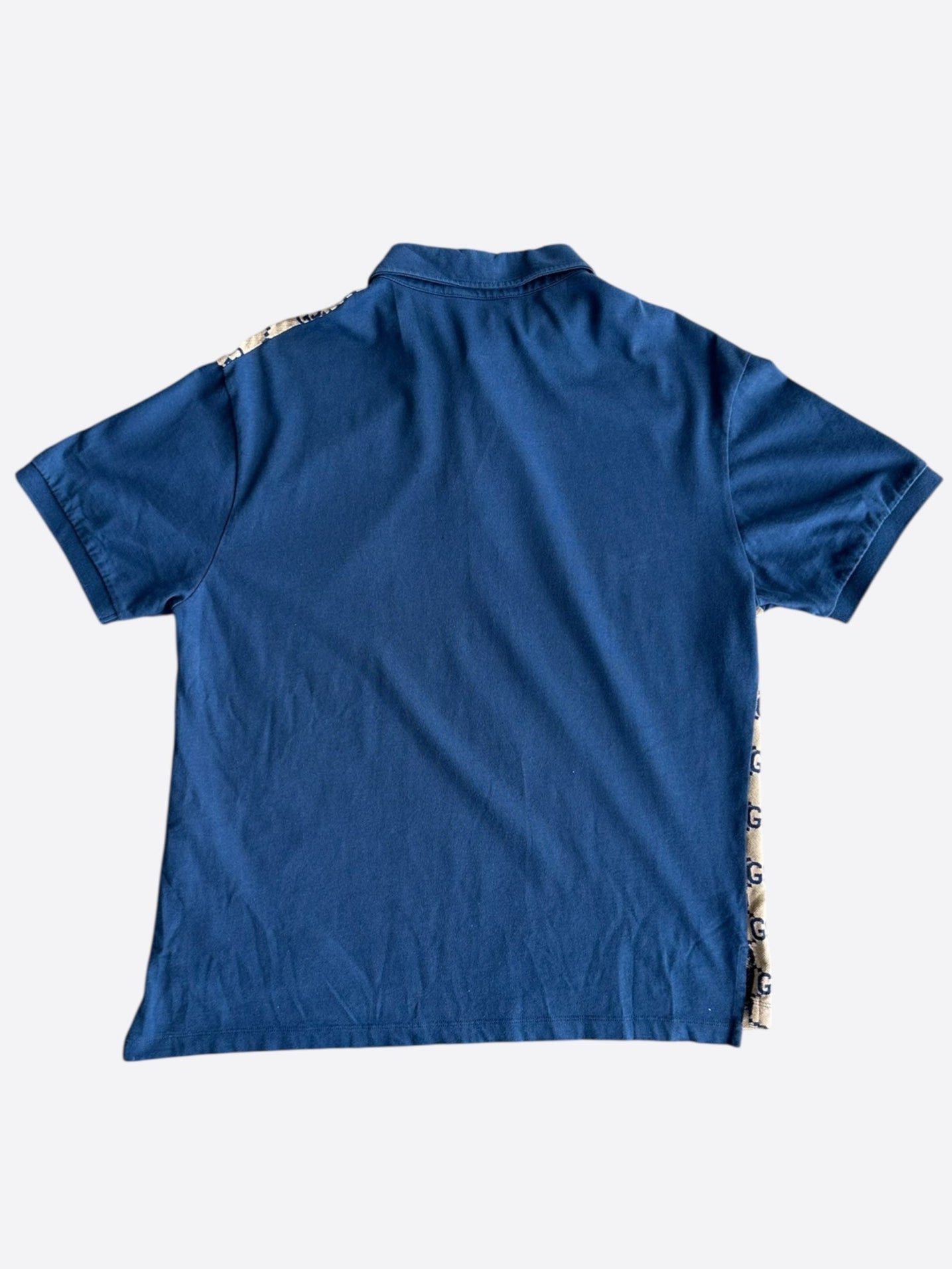 Gucci Navy & Tan GG Monogram Polo Shirt