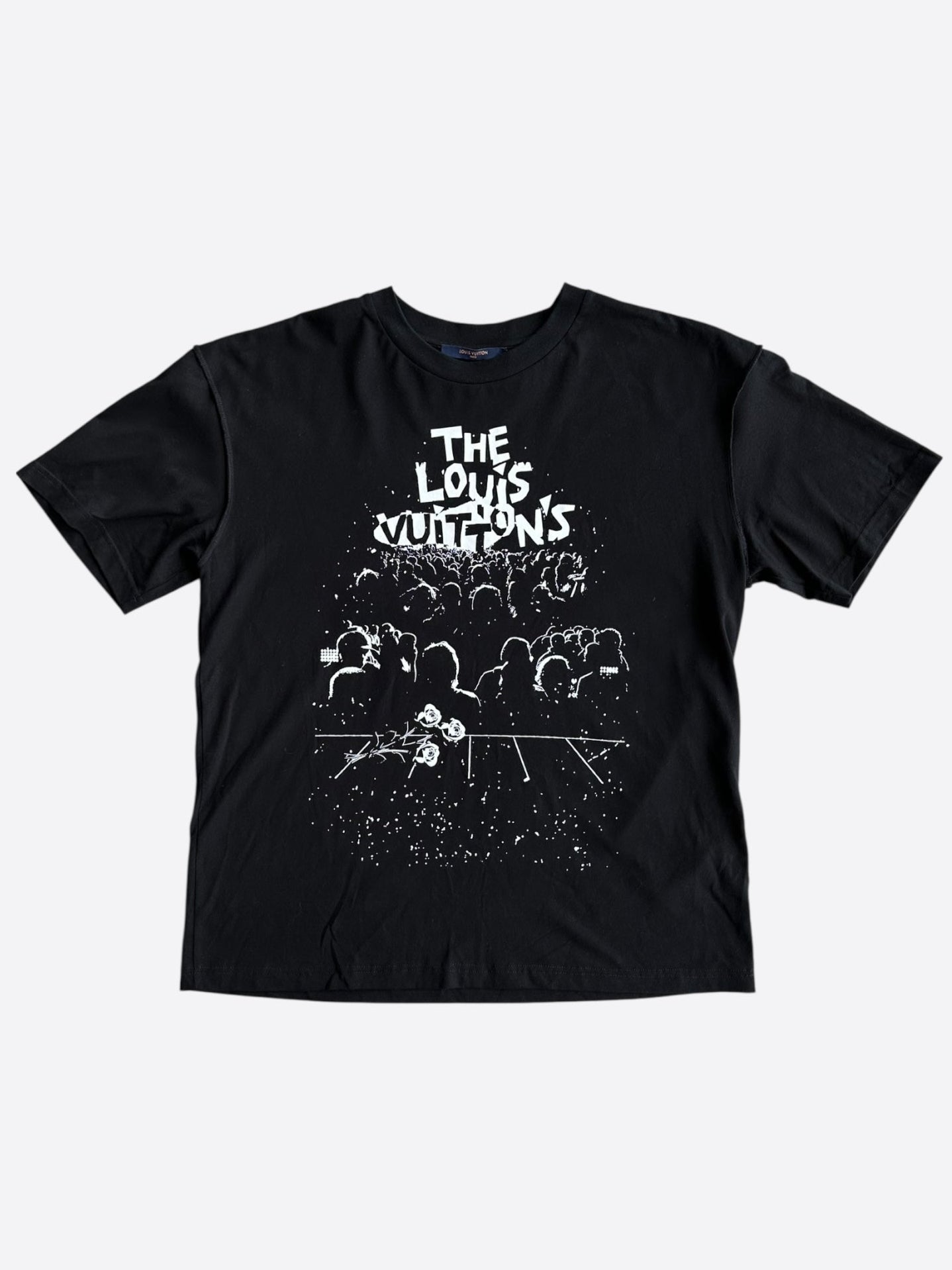 Louis Vuitton Black & White Vuittons Graphic T-Shirt