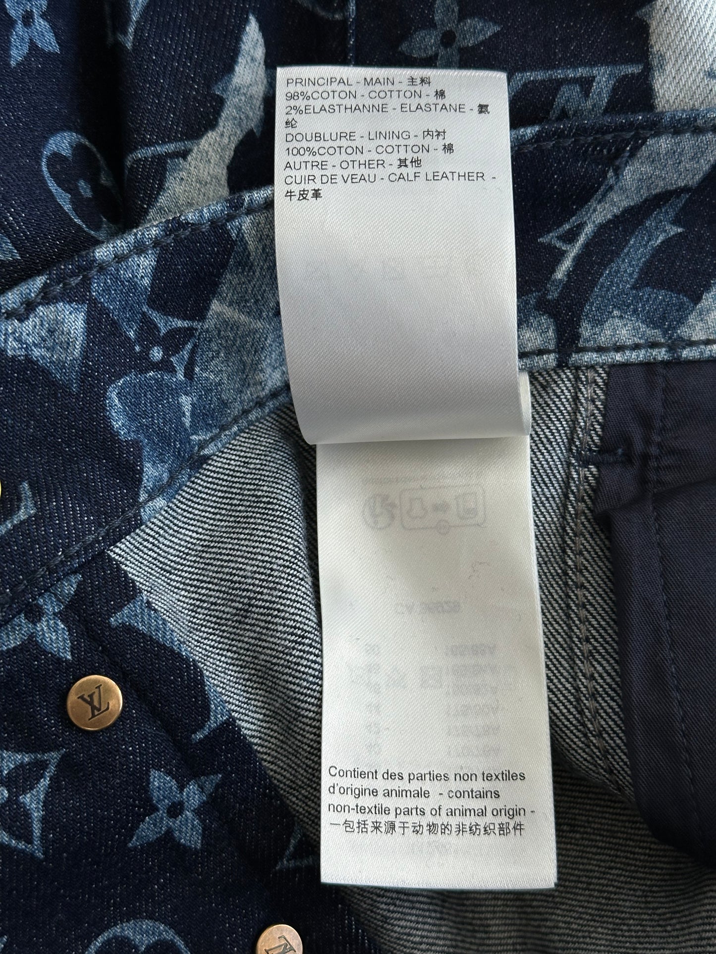 Louis Vuitton Blue Floral Monogram Jeans