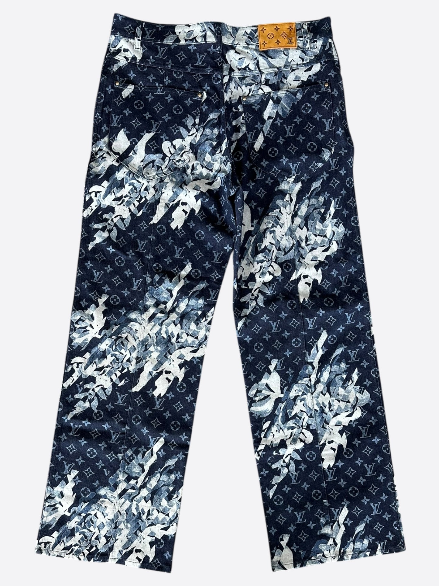 Louis Vuitton Blue Floral Monogram Jeans