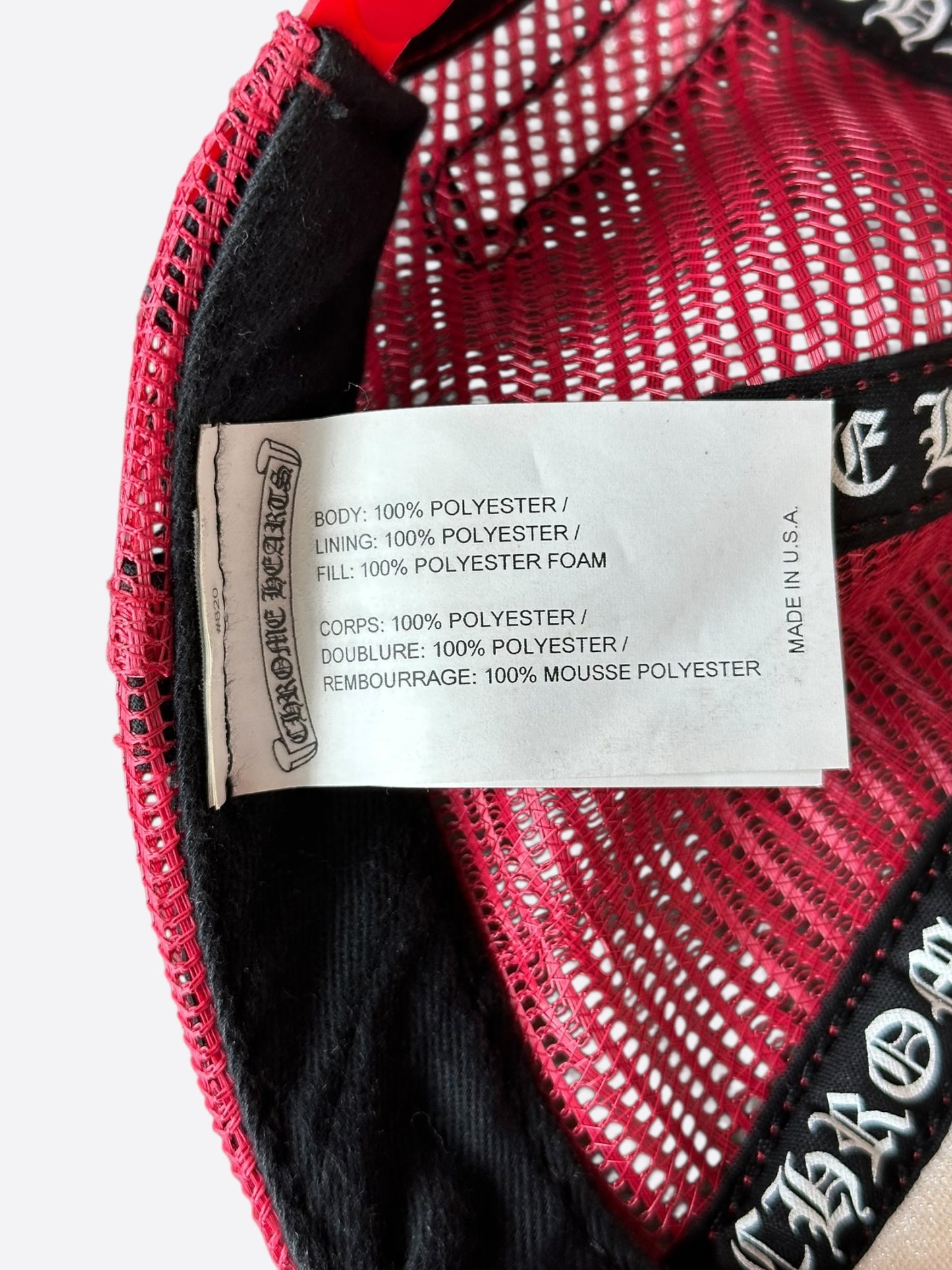 Chrome Hearts Matty Boy Red & White Sex Records Trucker Hat