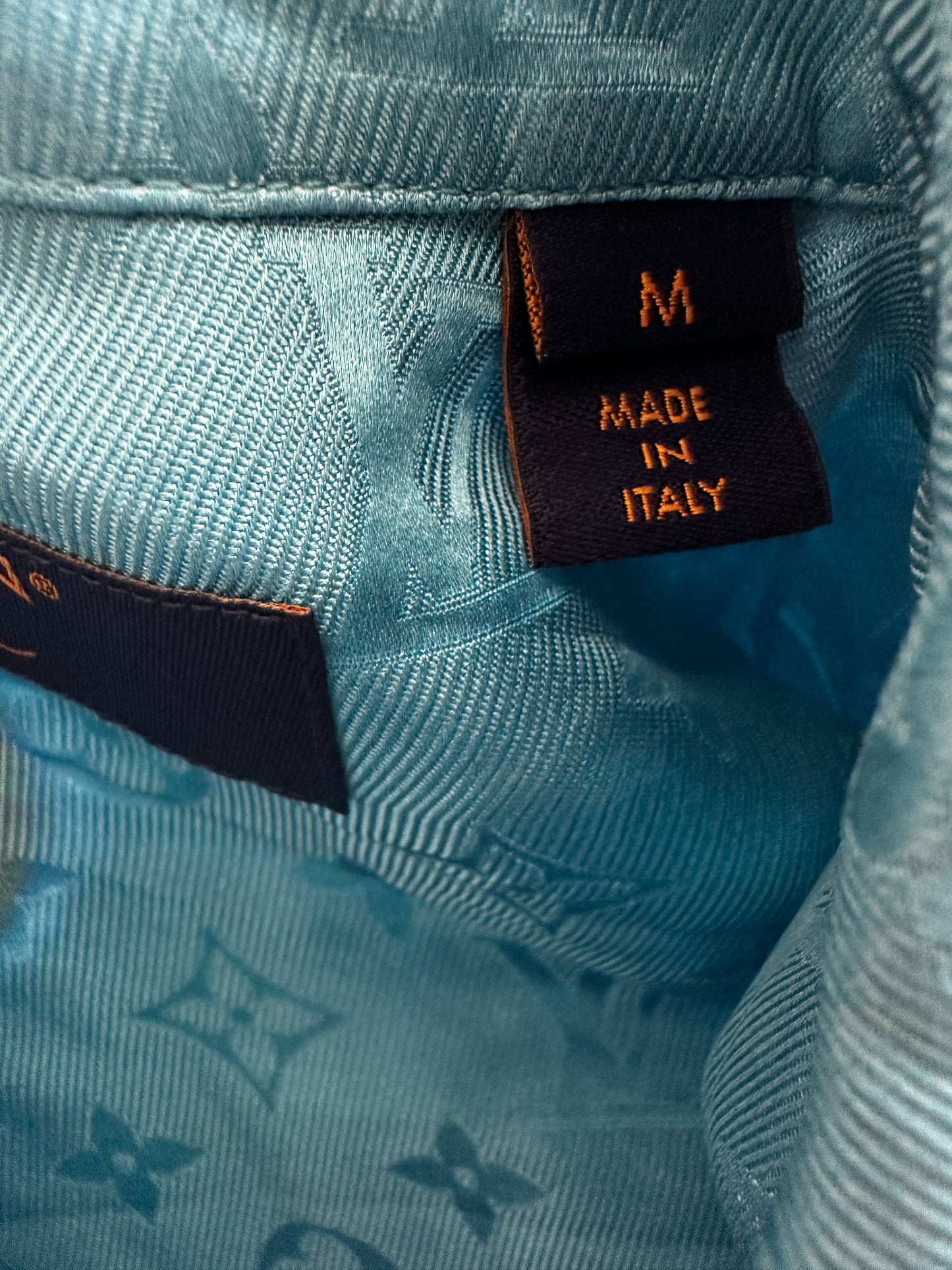 Louis Vuitton Yayoi Kusama Blue Faces Monogram Silk Shirt