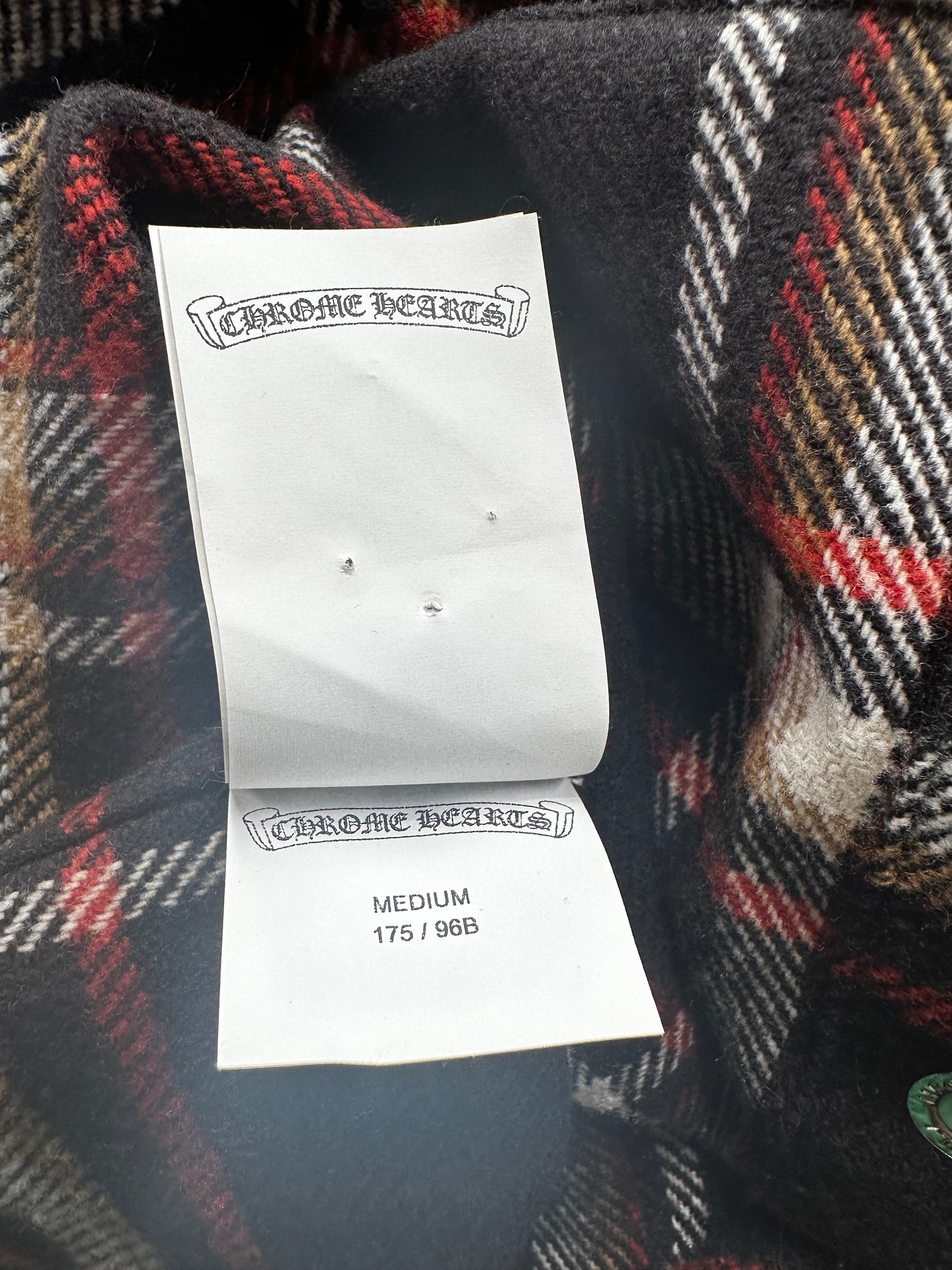 Chrome Hearts Black Plaid Flannel Jacket