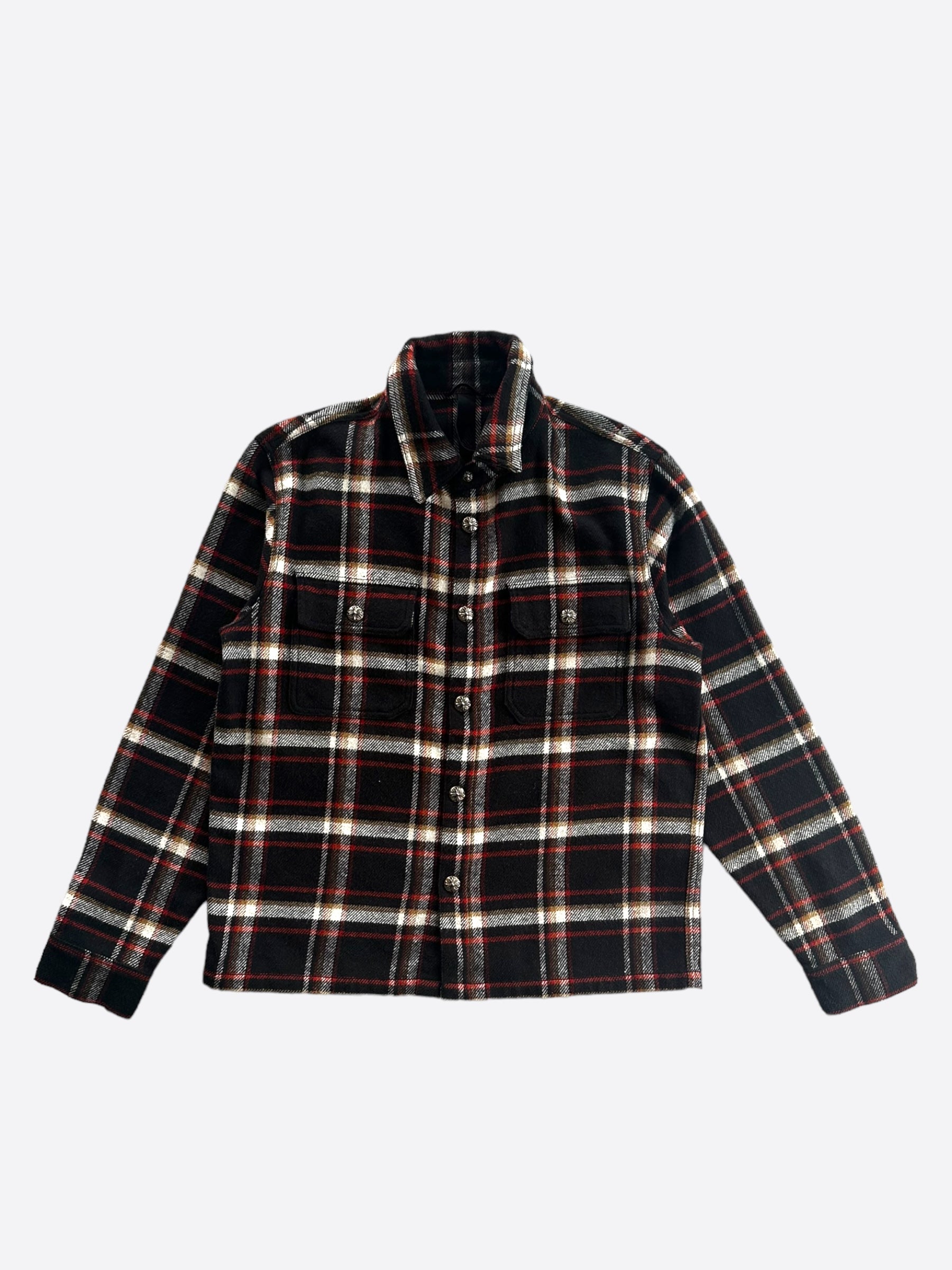 Chrome Hearts Black Plaid Flannel Jacket Savonches Chrome Hearts Black Plaid Flannel Jacket Savonches