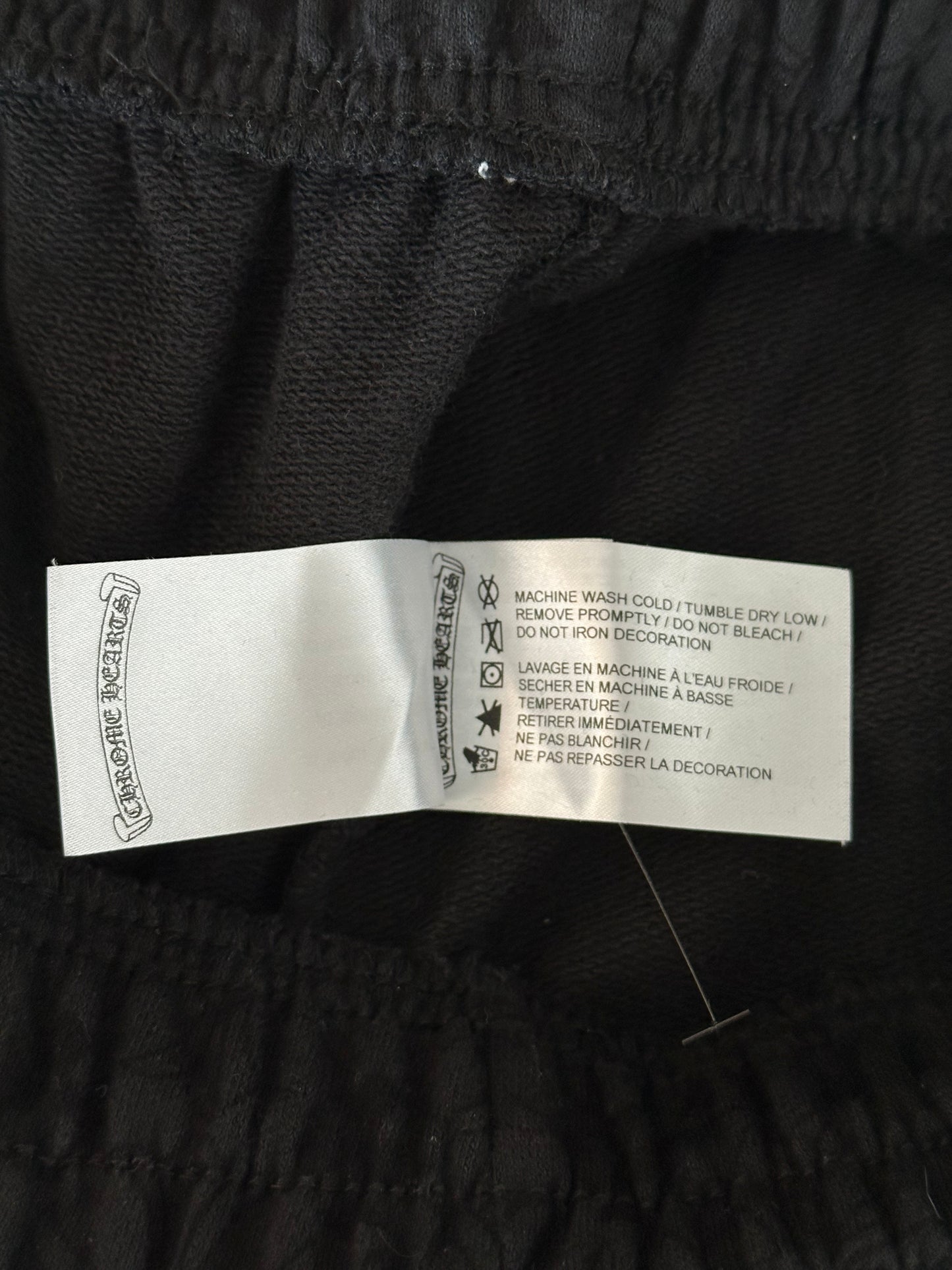 Chrome Hearts Black & White Horseshoe Logo Cross Jacquard Sweatpants
