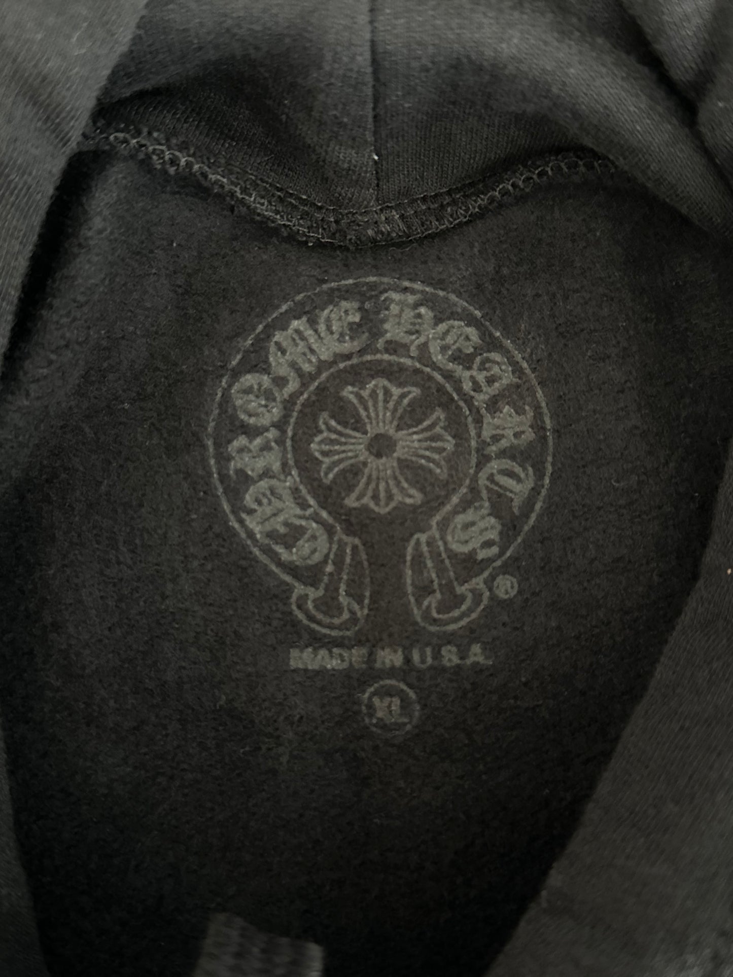 Chrome Hearts Black & Silver Script Logo Hoodie