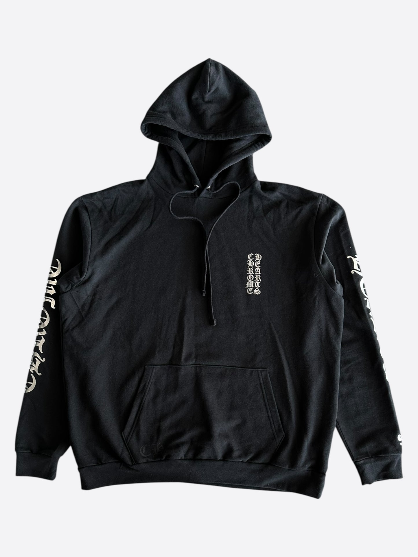 Chrome Hearts Black & Silver Script Logo Hoodie