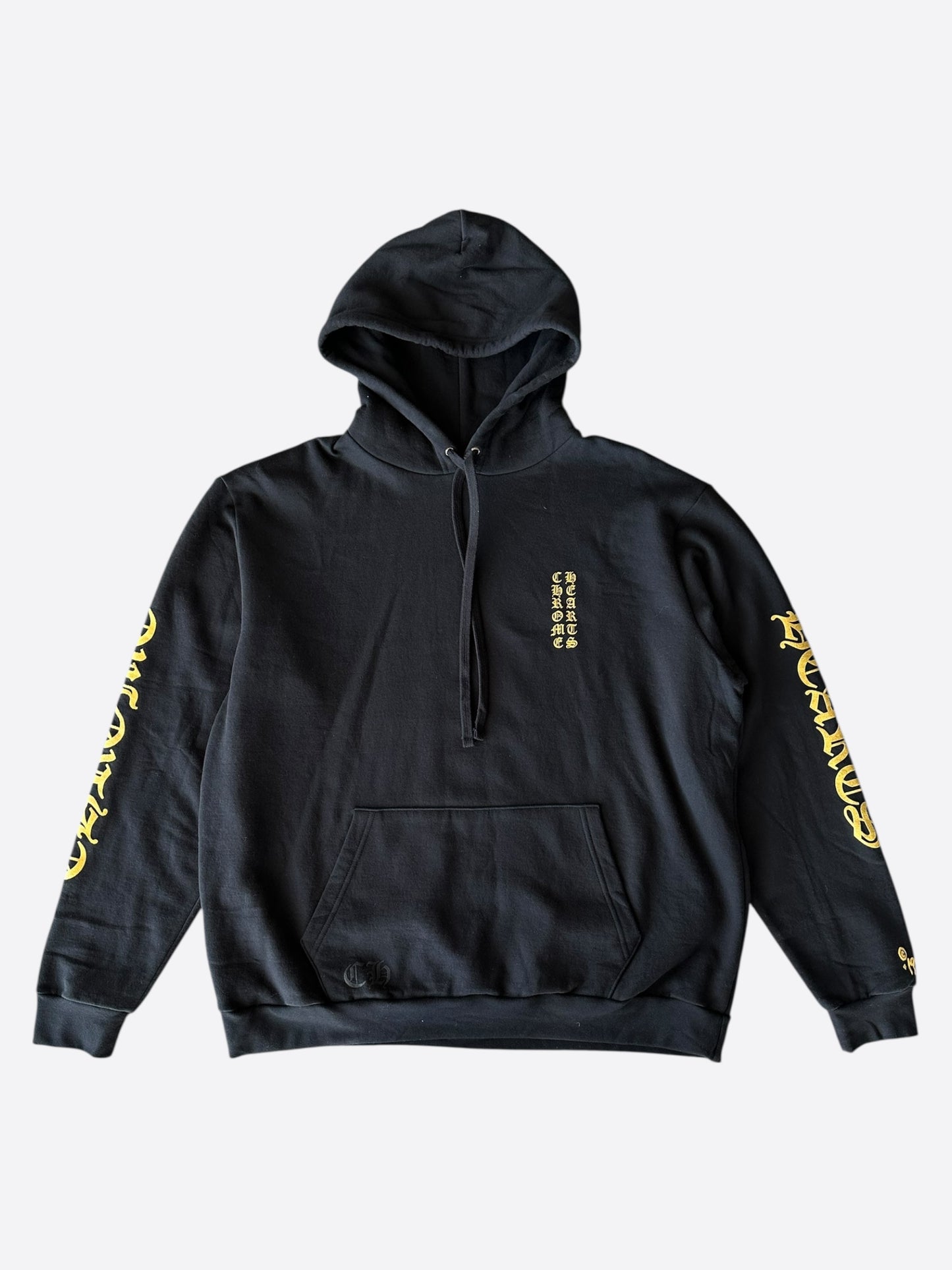Chrome Hearts Black & Gold Glitter 1988 Script Logo Hoodie