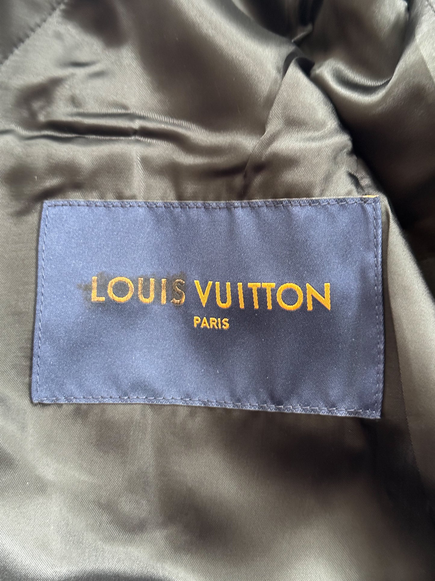 Louis Vuitton Black & Grey Damier Leather Jacket