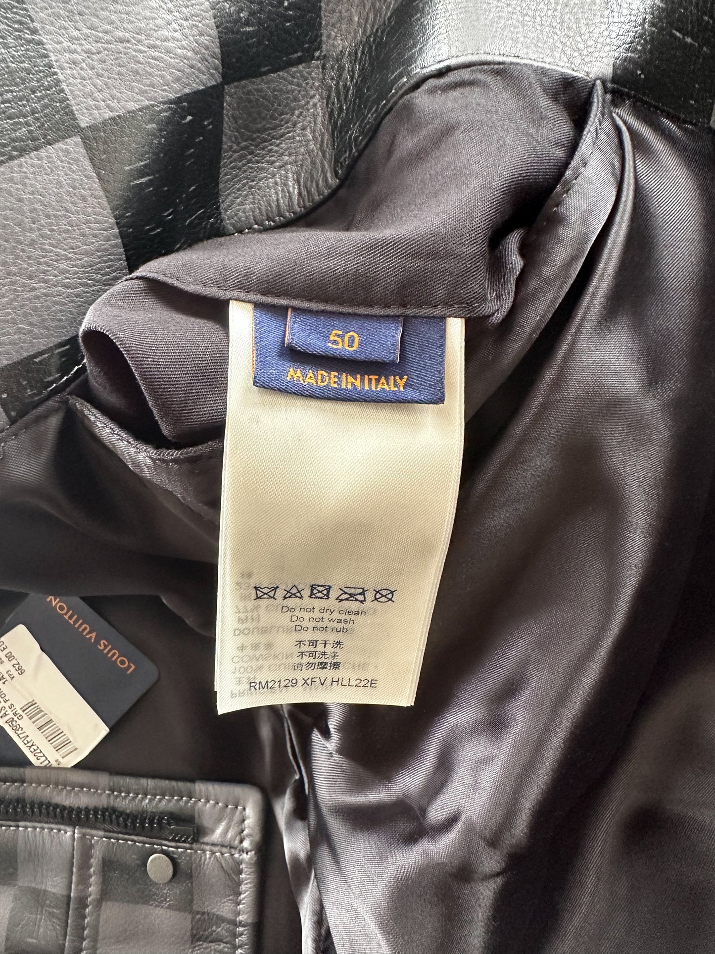 Louis Vuitton Black & Grey Damier Leather Jacket