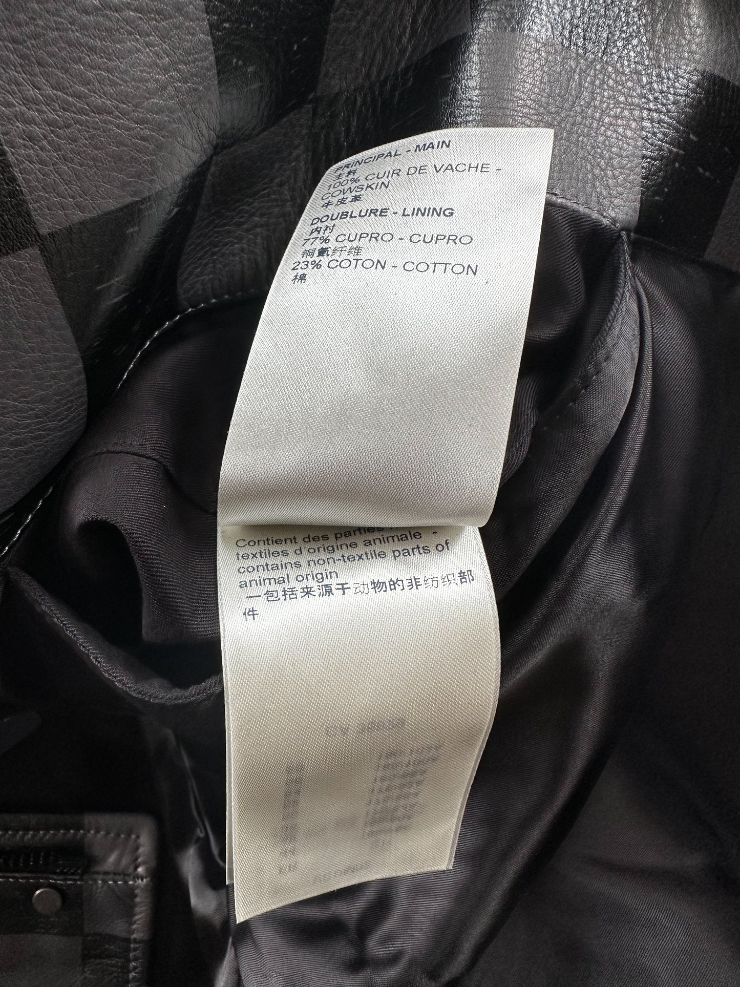 Louis Vuitton Black & Grey Damier Leather Jacket