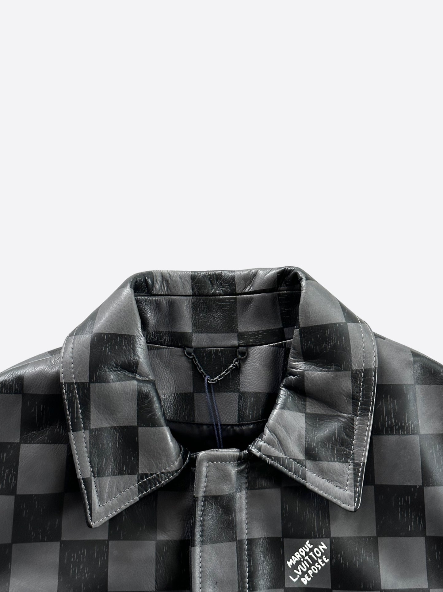 Louis Vuitton Black & Grey Damier Leather Jacket