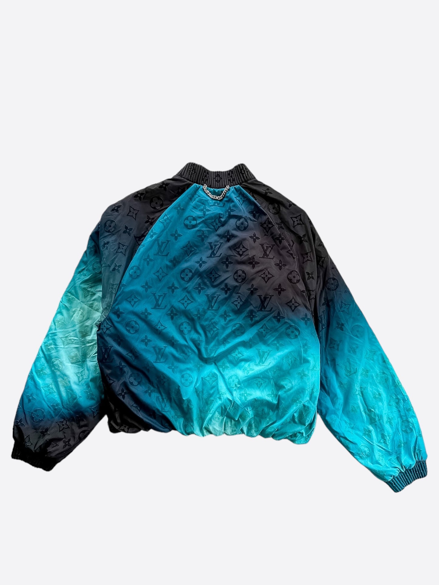 Louis Vuitton Black & Blue Monogram Nylon Bomber Jacket