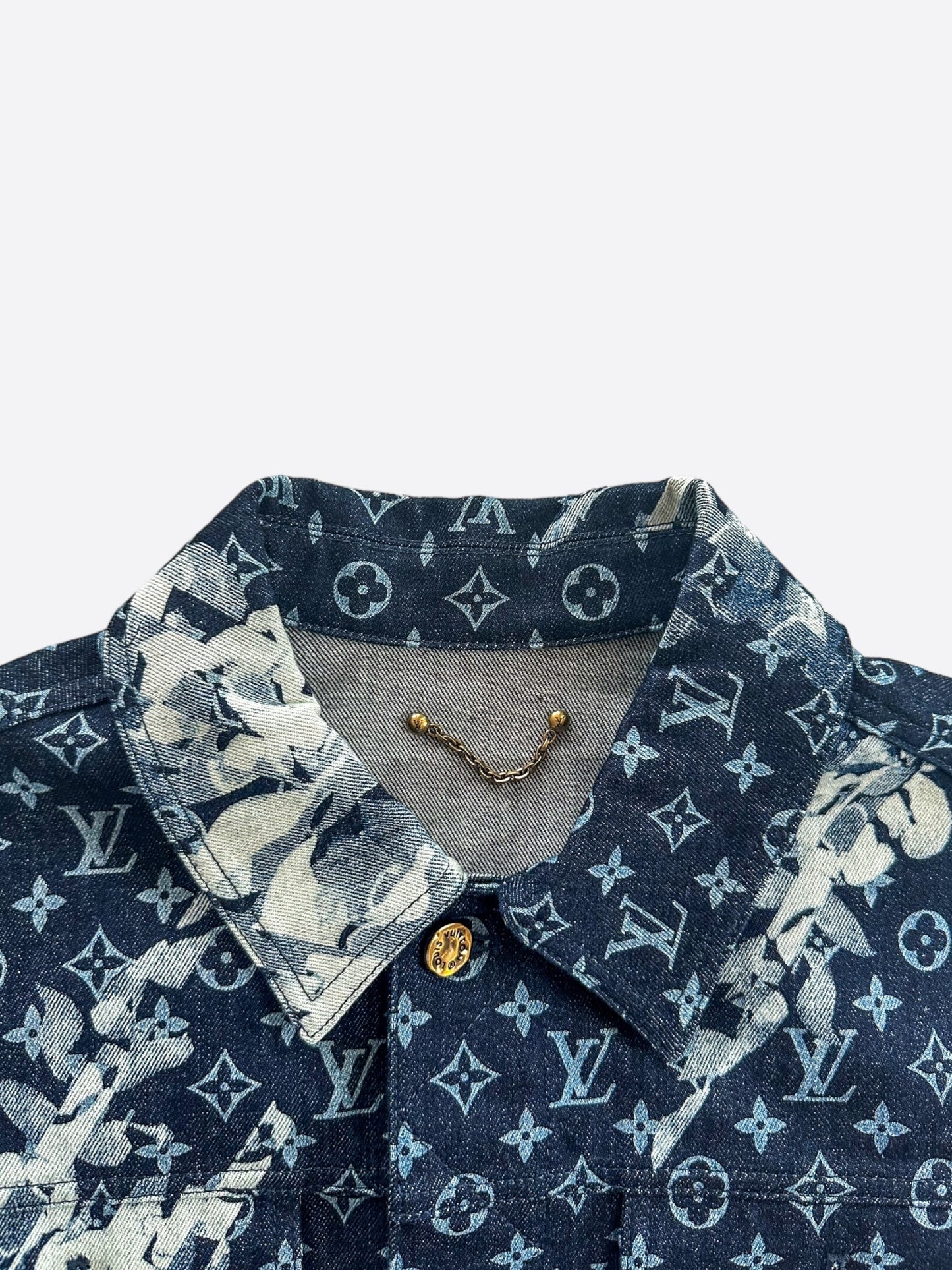 Louis Vuitton Blue Floral Monogram Denim Jacket
