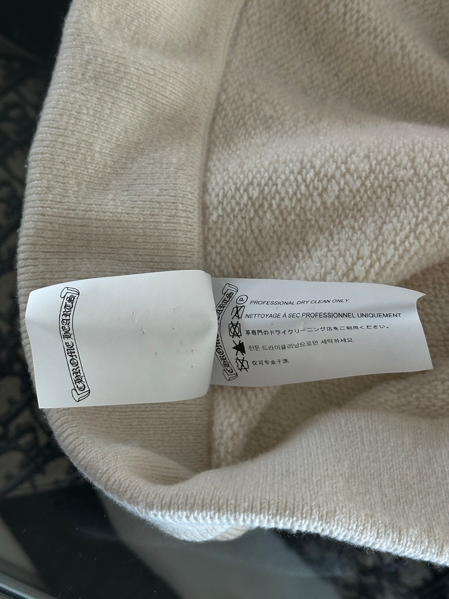 Chrome Hearts Beige & Black Embroidered Cashmere Sweatpants